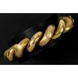 vintage bracelet with alternating matted and polished links in yellow gold (18 carat) || Mooi