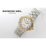 completely original Raymond Weil marked quartz "Parsifal" wristwatch in steel and gold with original