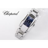 Chopard signed completely original "La Strada" quartz ladies' wristwatch in steel with a blue face -