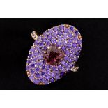 superb handmade ring in pink gold (18 carat) with a rare 2,52 carat "Paparaja" sapphire with a