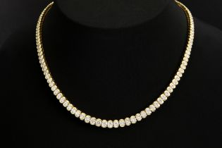 superb necklace in yellow gold (18 carat) with at least 12 carat of very high quality brilliant