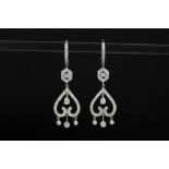 pair of earrings in white gold (18 carat) with 1,80 carat of high quality brilliant cut