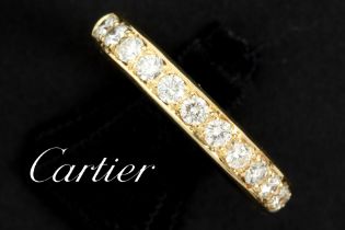Cartier signed ring in yellow gold (18 carat) with ca 1,10 carat of top quality brilliant cut