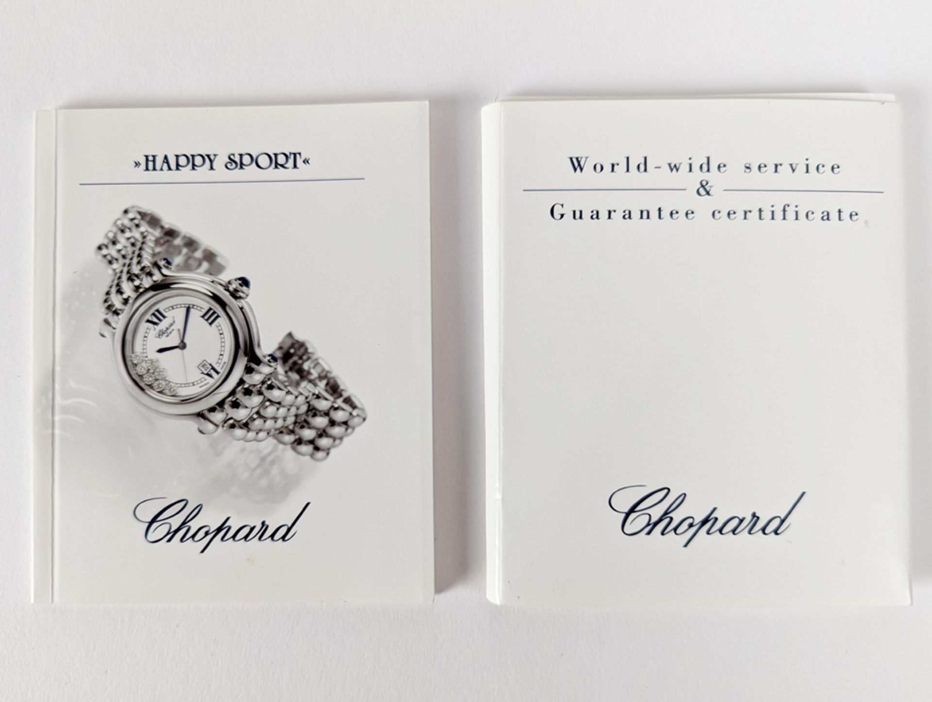 completely original Chopard marked quartz chrono "Happy Sports Diamond" wristwatch in white gold (18 - Bild 5 aus 5