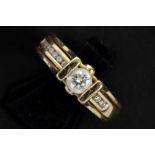 a circa 0,45 carat quality brilliant cut diamond set in a ring in yellow gold (14 carat) with a