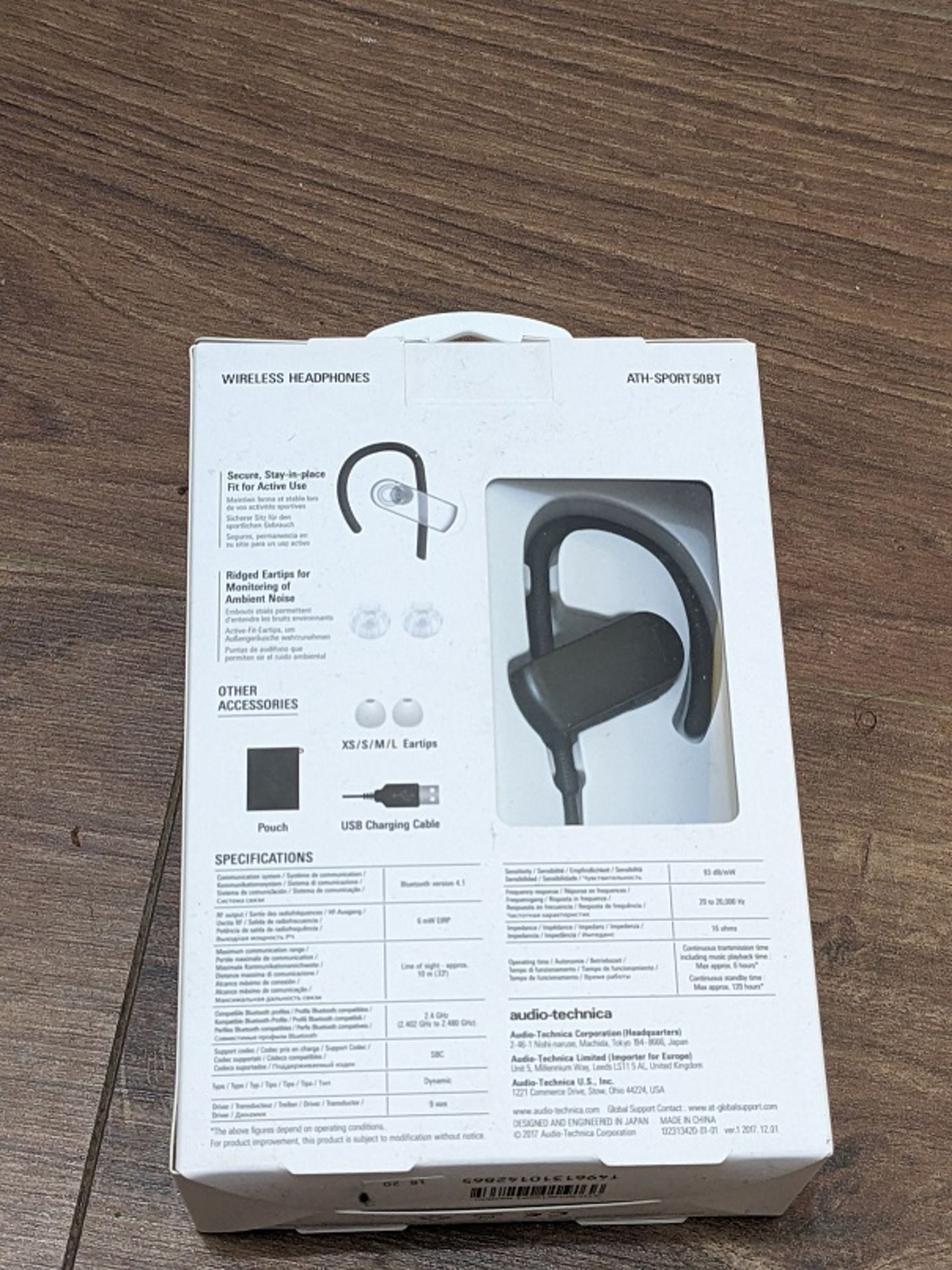 3X AUDIO-TECHNICA EARBUDS HEADPHONES ATH-SPORT50BTBK WIRELESS BLUETOOTH IPX5 - Image 5 of 5