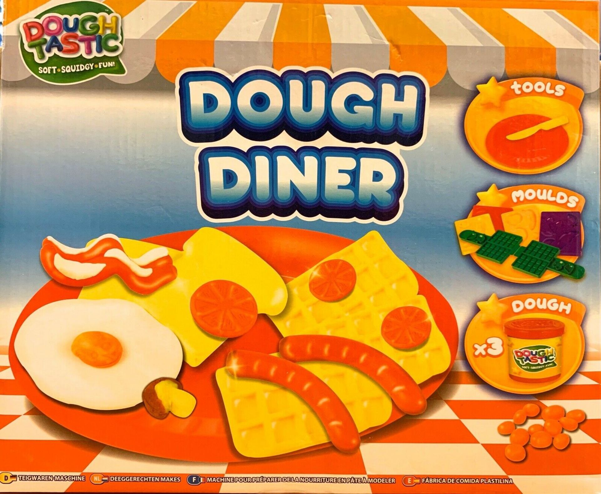 6 X DOUGH DINER PLAY MODELLING DOUGH MOULDING SET