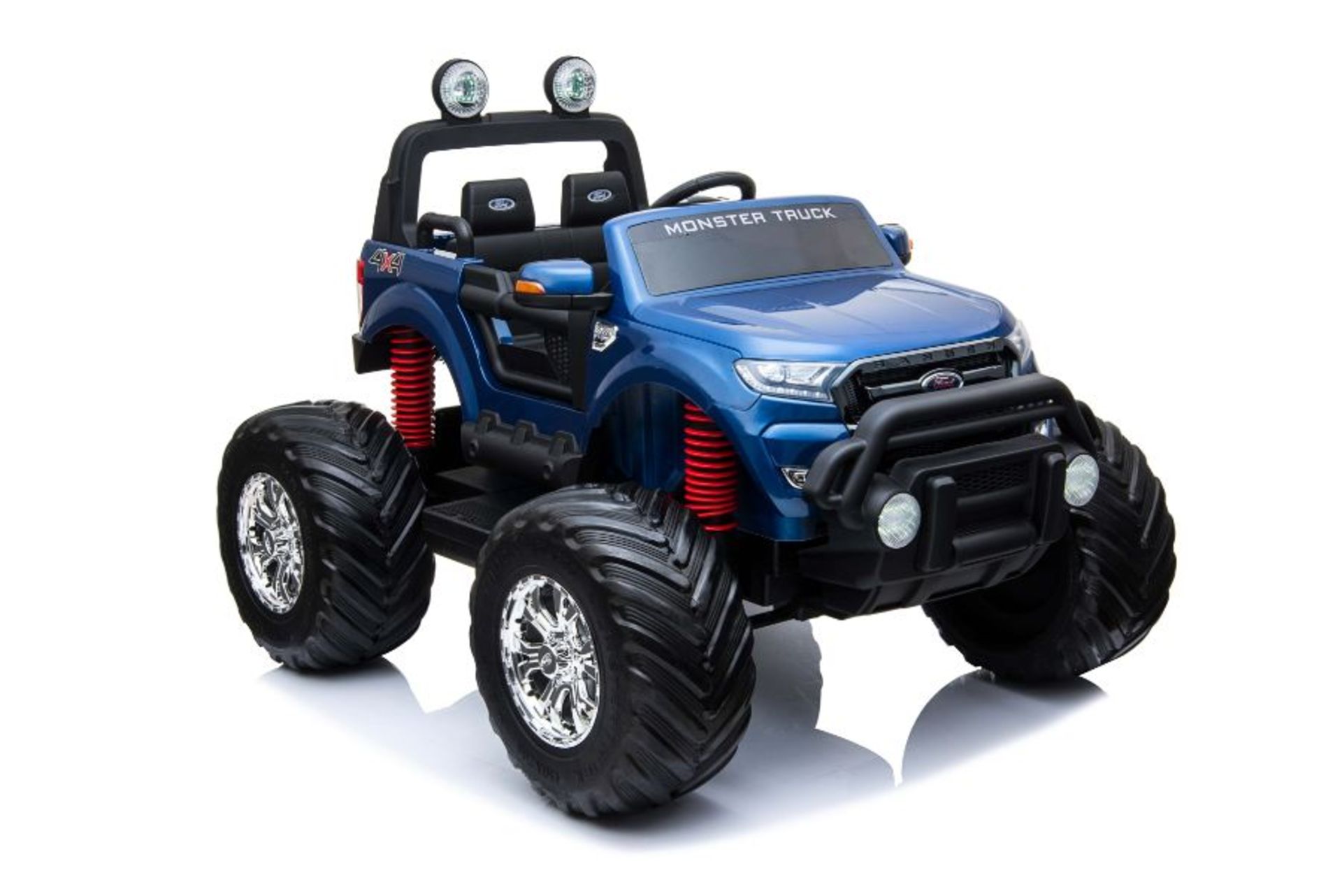 Ride On Fully Licenced Ford Ranger Monster Truck 12v with Parental Remote Control - Blue - Image 6 of 8