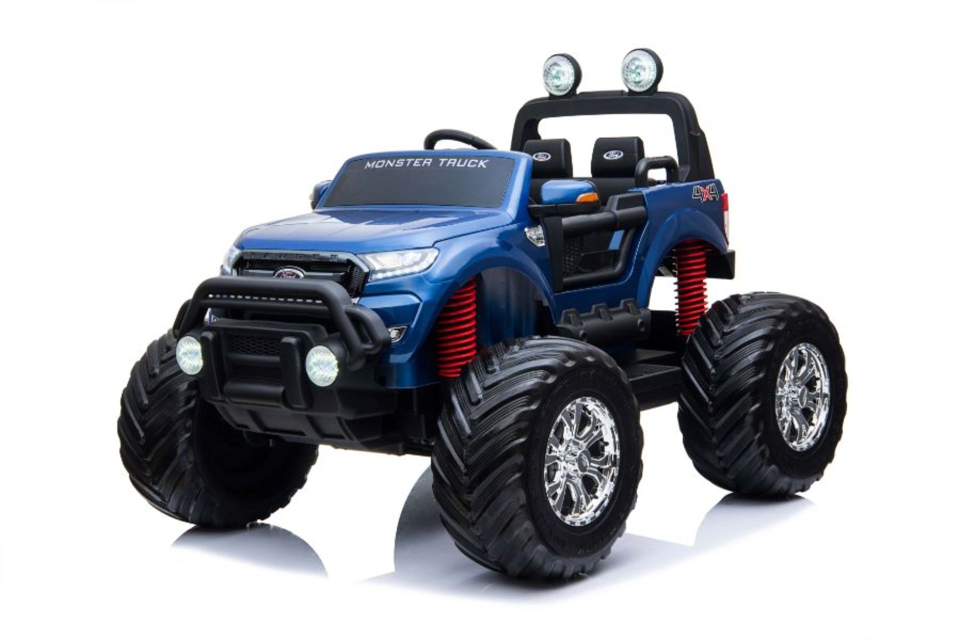 Ride On Fully Licenced Ford Ranger Monster Truck 12v with Parental Remote Control - Blue - Image 4 of 8