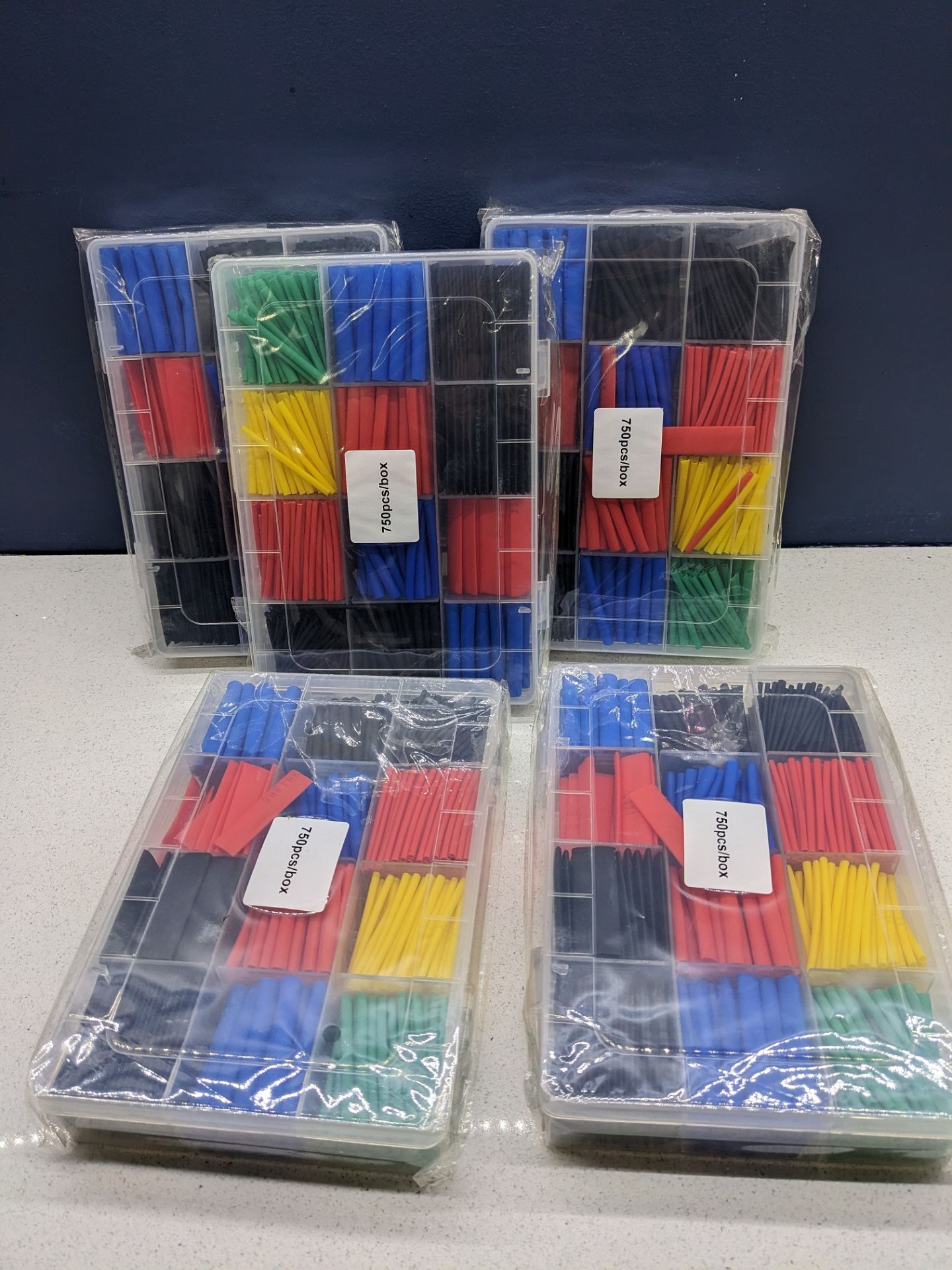 5X HEAT SHRINK TUBES SLEEVE 750PCS ELECTRICAL SLEEVING CABLE WIRE HEATSHRINK - Image 2 of 3