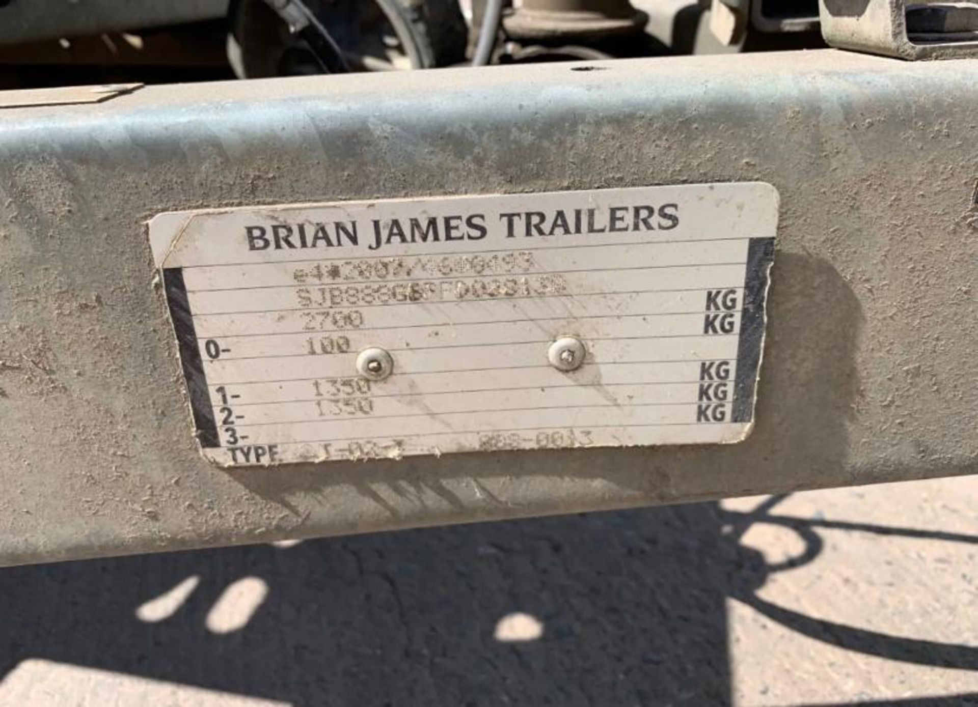 2015 Brian James Cargo / Digger Plant 2.7 Ton Trailer - Image 8 of 8