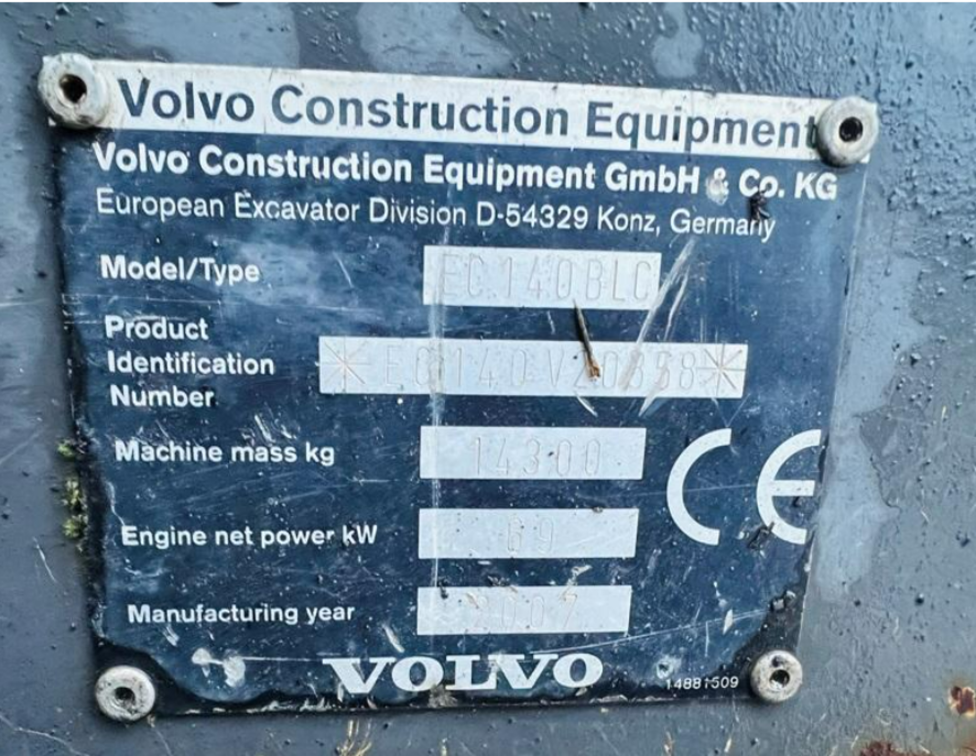VOLVO EC140BLC TRACKED EXCAVATOR C/W QUICK HITCH & BUCKET - Image 8 of 10