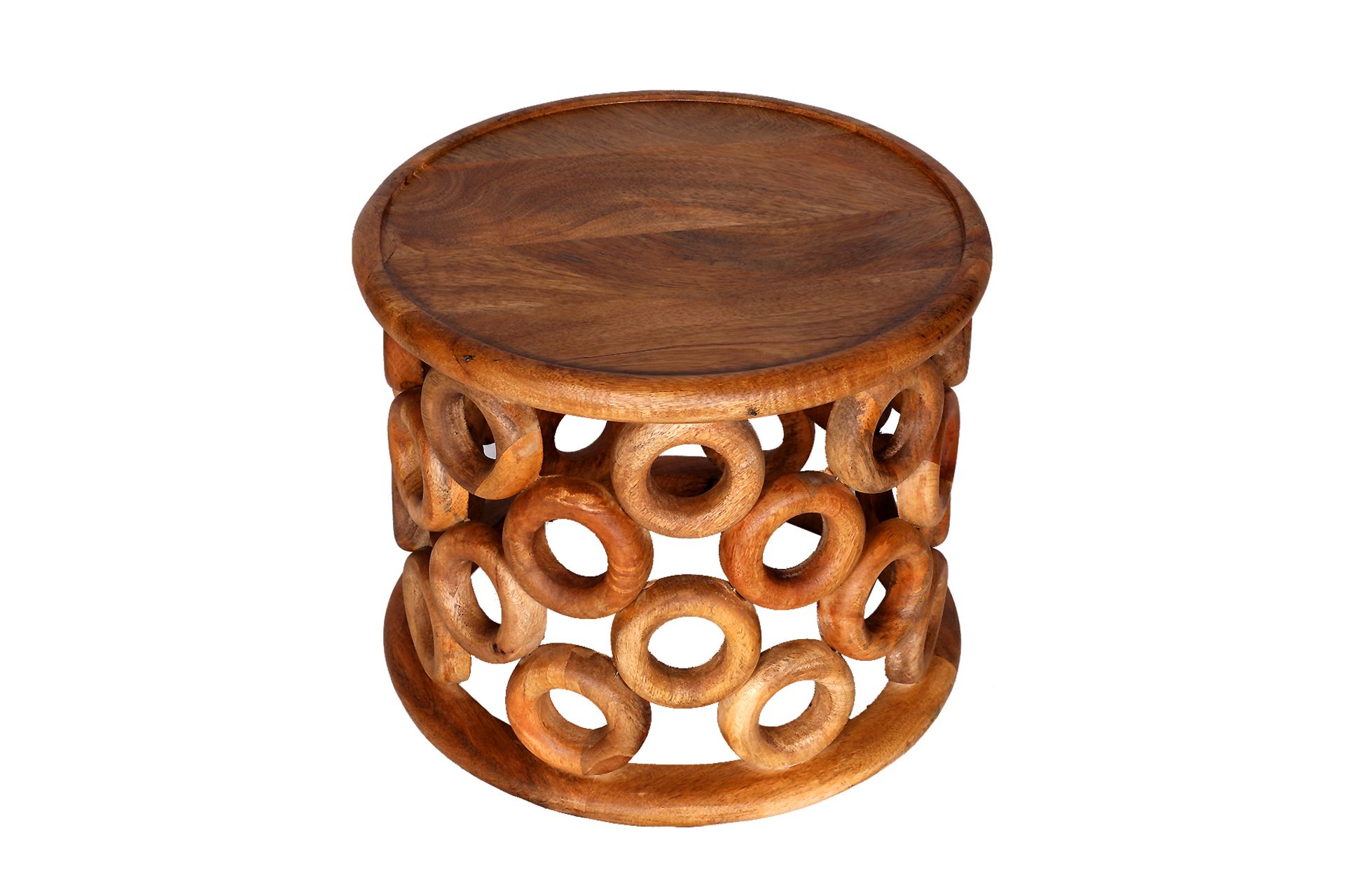 5 X MANGO WOOD - NATURAL SIDE TABLES - ND004