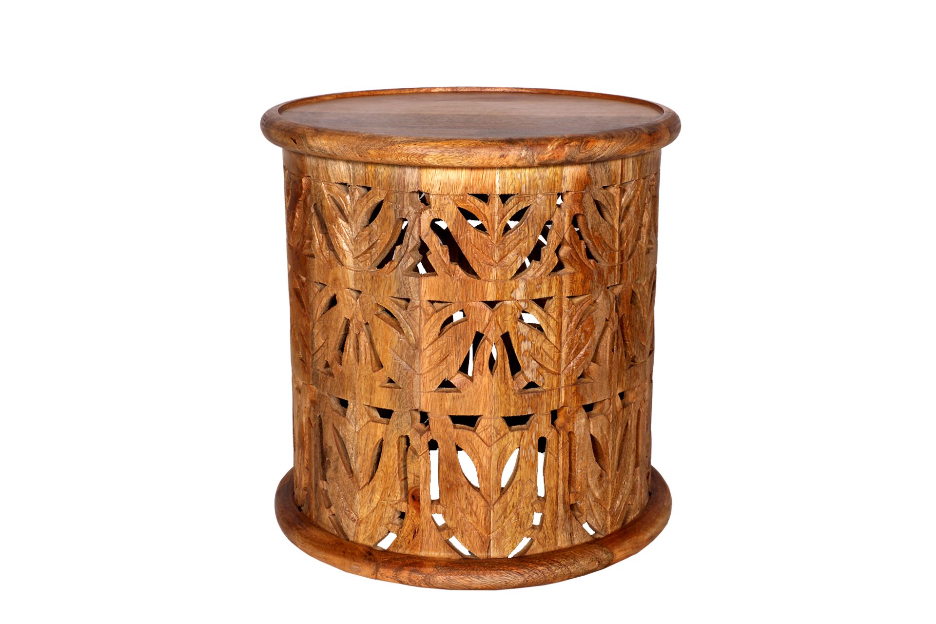 5 X MANGO WOOD - NATURAL FINISH - SIDE TABLES ND0036