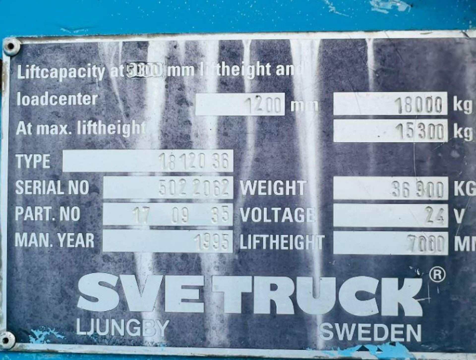 SVE DIESEL FORKLIFT C/W HYDRAULIC TINE POSITIONER , SIDE SHIFT & TINE HEIGHT - Image 18 of 18