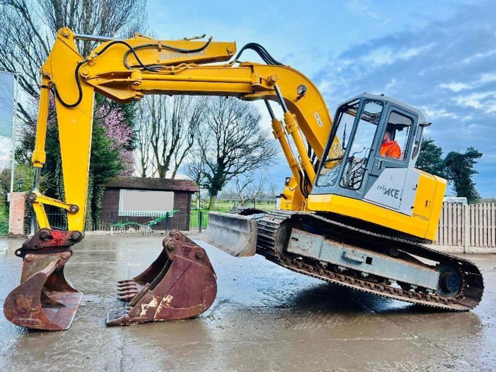 SUMIMOTO SH145W EXCAVATOR * ZERO SWING * C/W BUCKETS & QUICK HITCH - Image 8 of 19