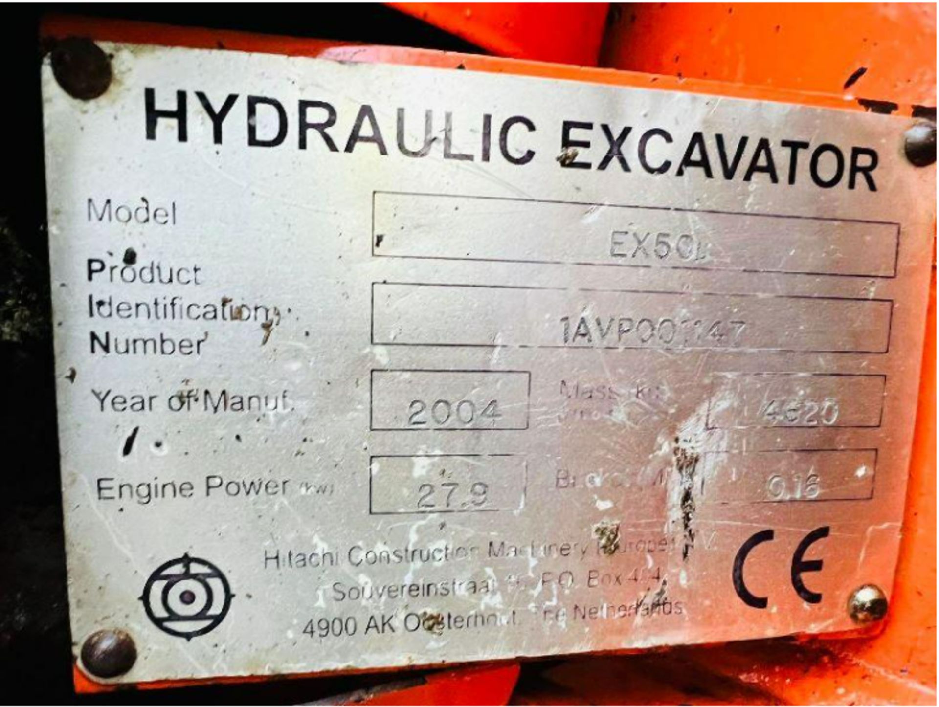 HITACHI EX50 TRACKED EXCAVATOR * ZERO SWING * C/W BUCKET - Image 10 of 14