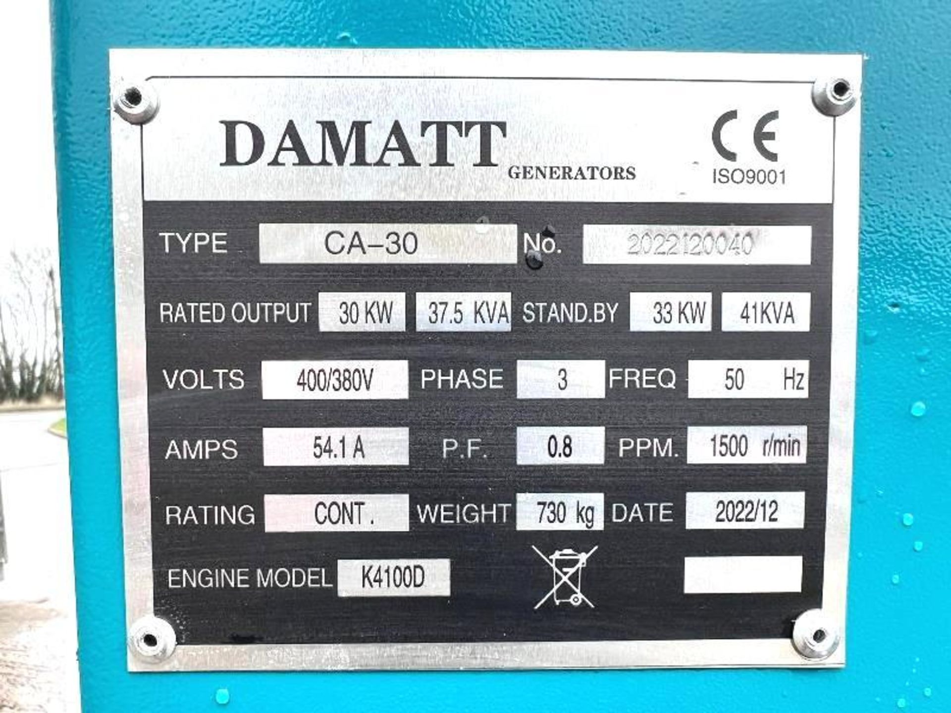 BRAND NEW UNUSED DEMATT CA-3041KVA GENERATOR * YEAR 2022 * - Image 13 of 17