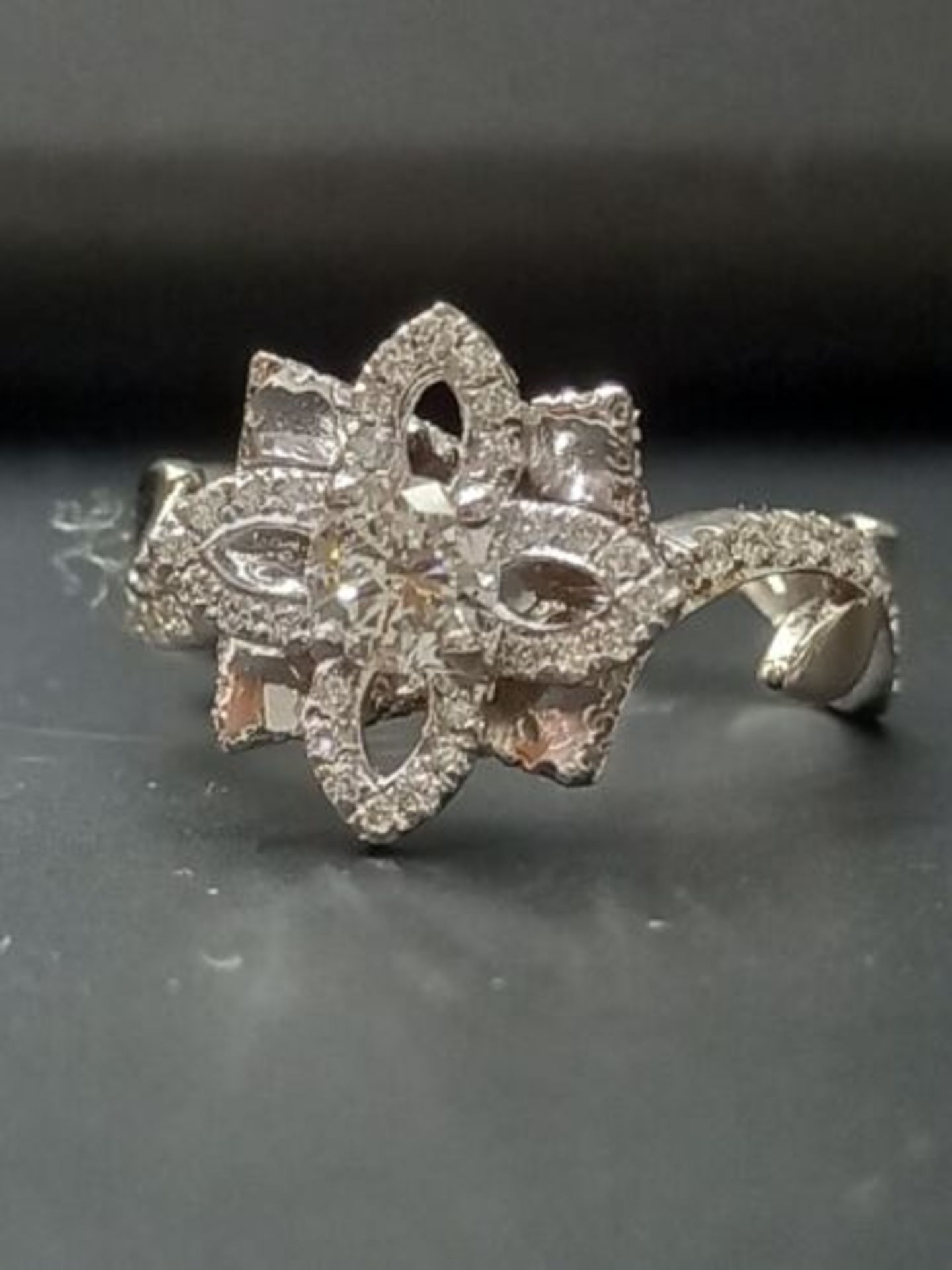 0.74 CT DIAMOND DRESS RING/CLUSTER /WHITE GOLD - Image 5 of 6