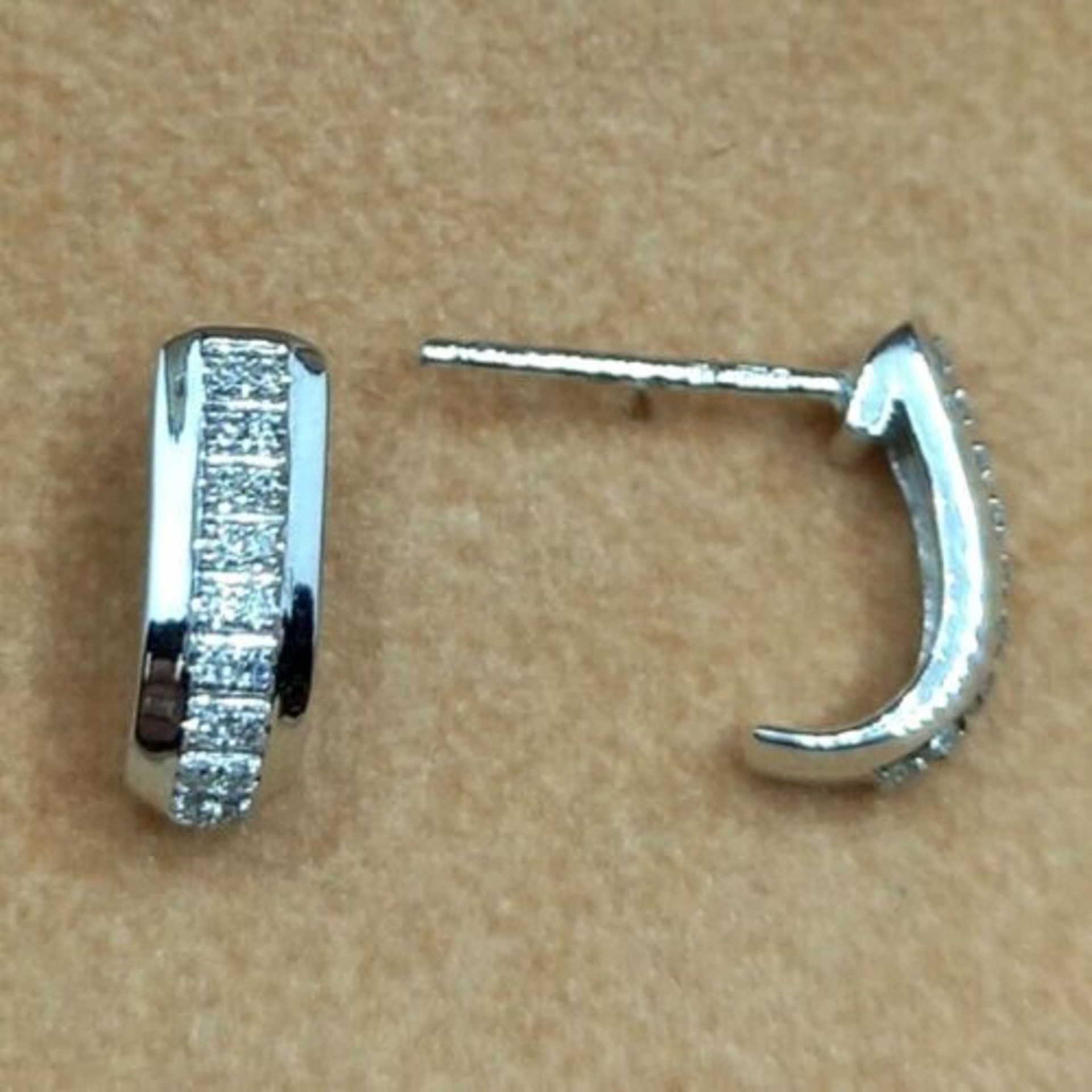 DIAMOND EARRINGS 0.10CT WHITE GOLD - Image 5 of 5