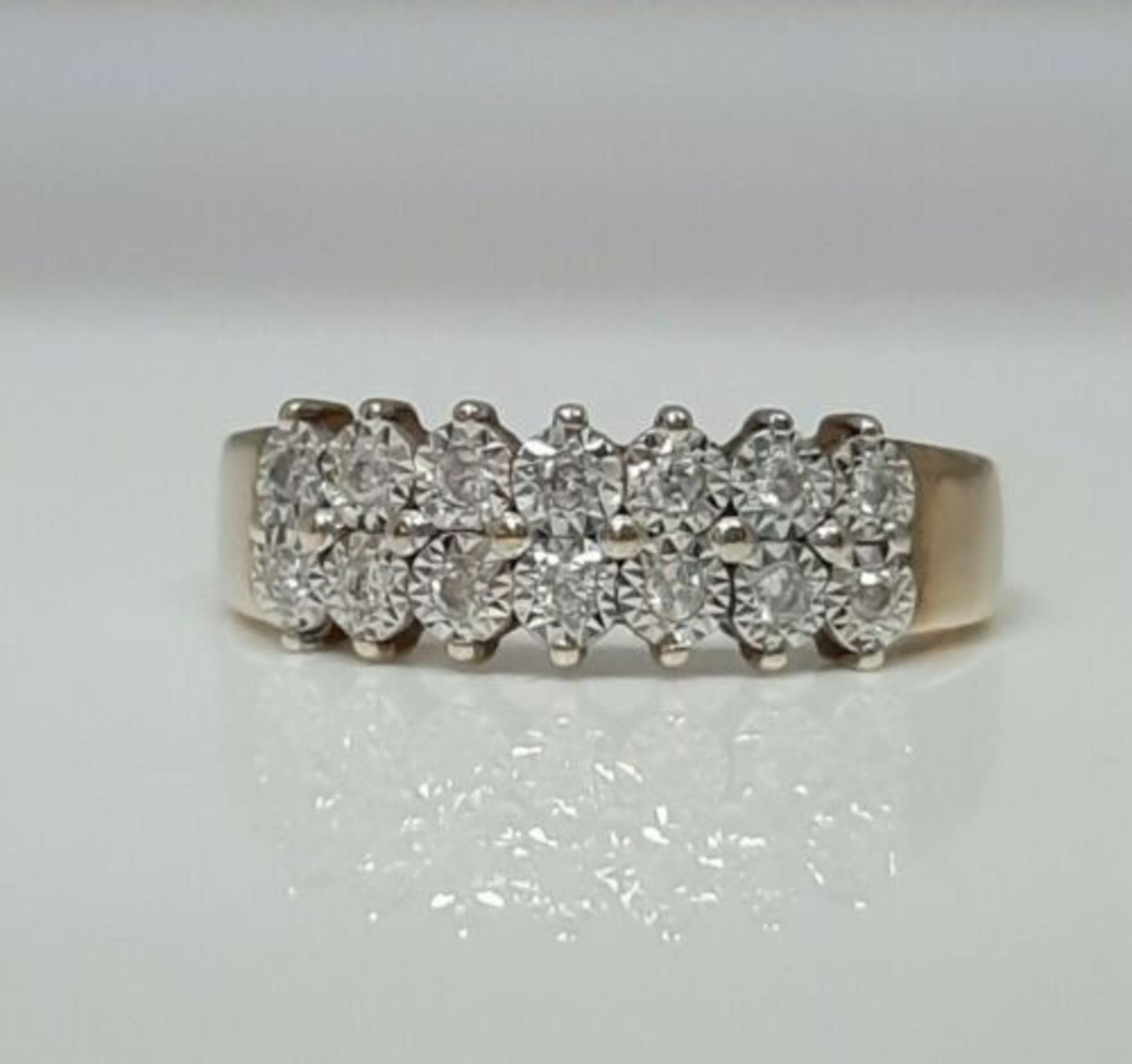 0.15CT DIAMOND WEDDING/ DRESS RING / 9K YELLOW GOLD