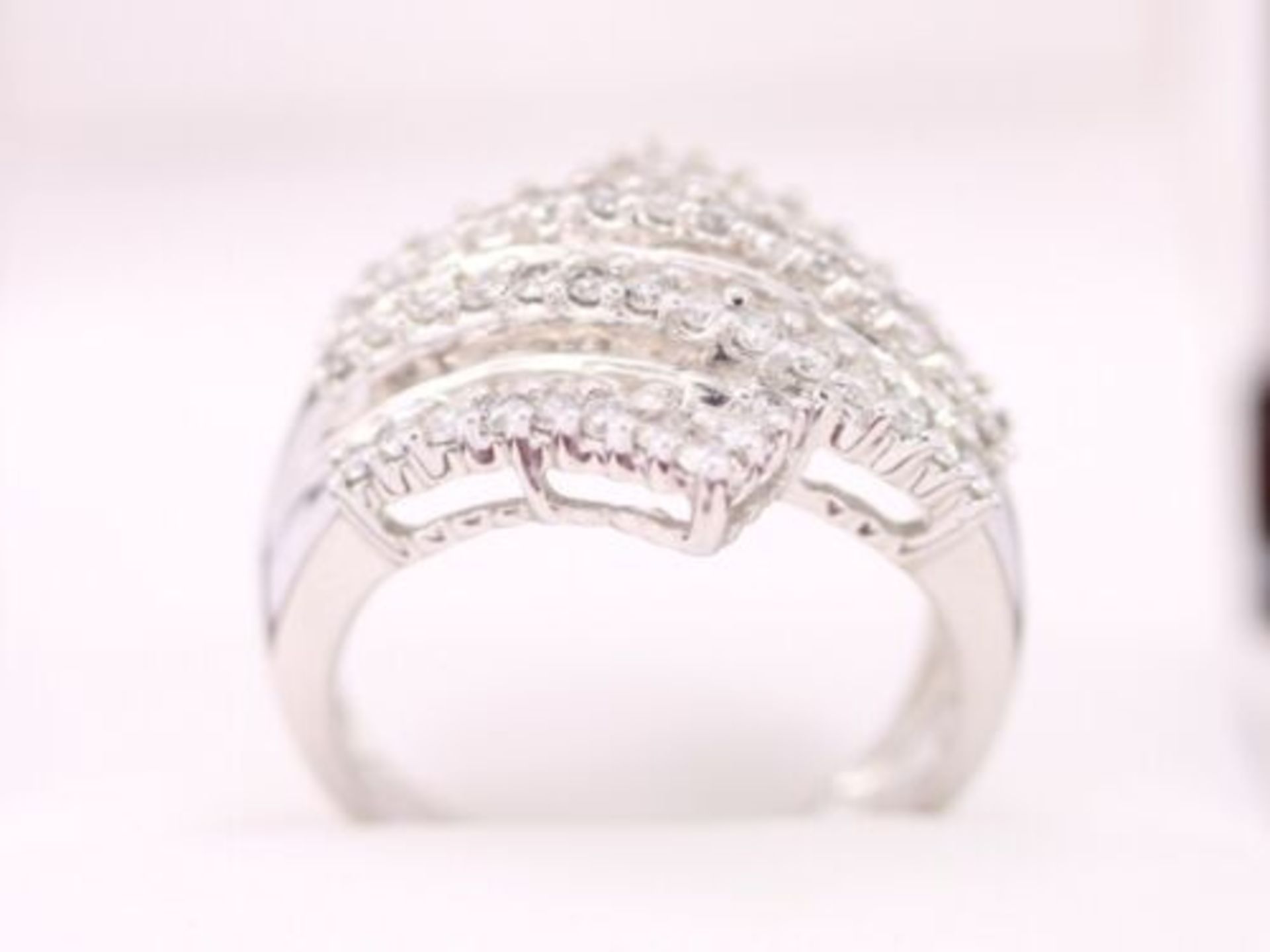 DIAMOND RING BEAUTIFUL 14CT WHITE GOLD RETRO STUNNING LADIES SIZE O 1/2 6.7G - Image 2 of 5