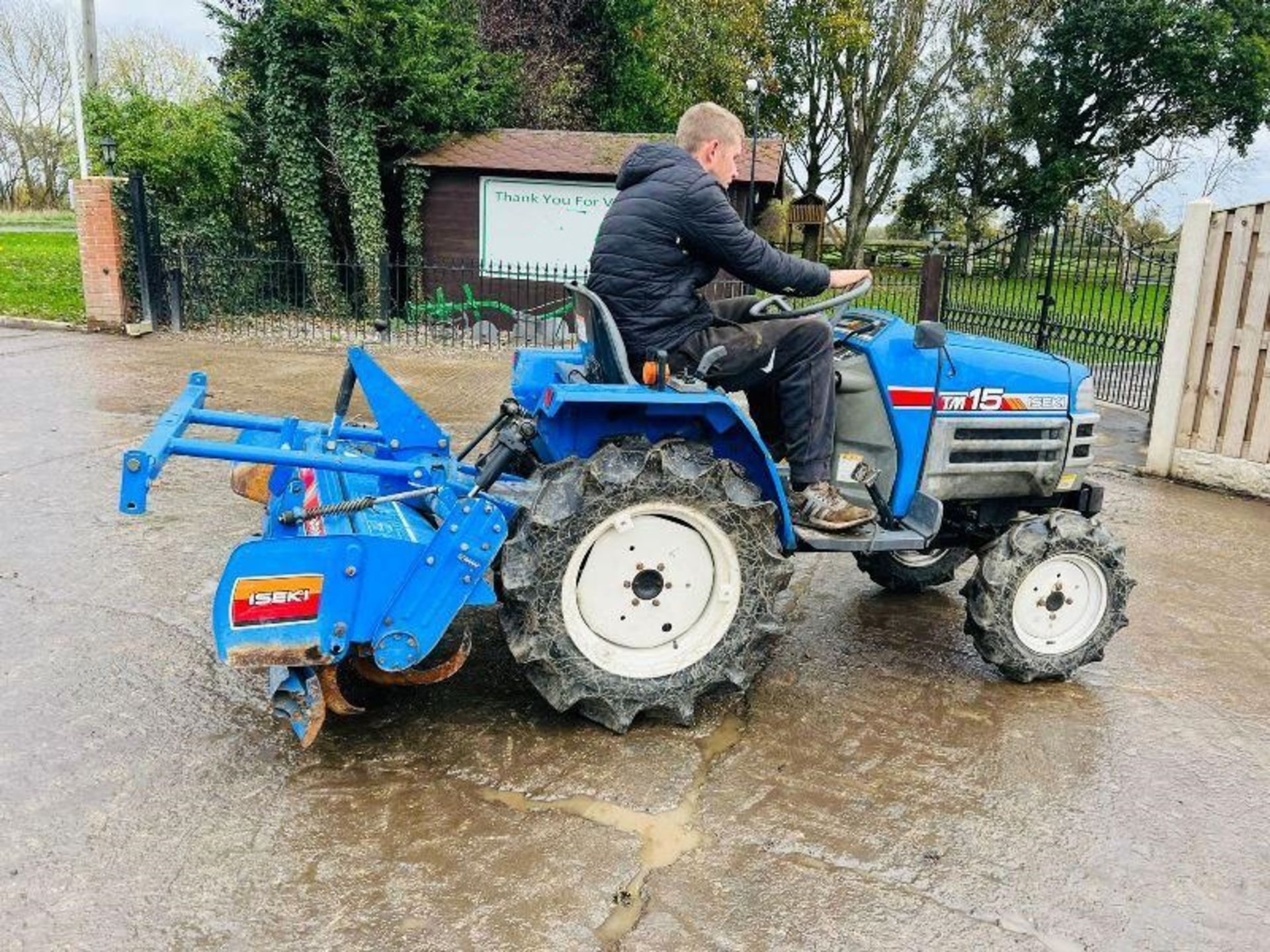 ISEKI TM15 4WD COMPACT TRACTOR C/W REAR ROTAVATOR - Image 9 of 12