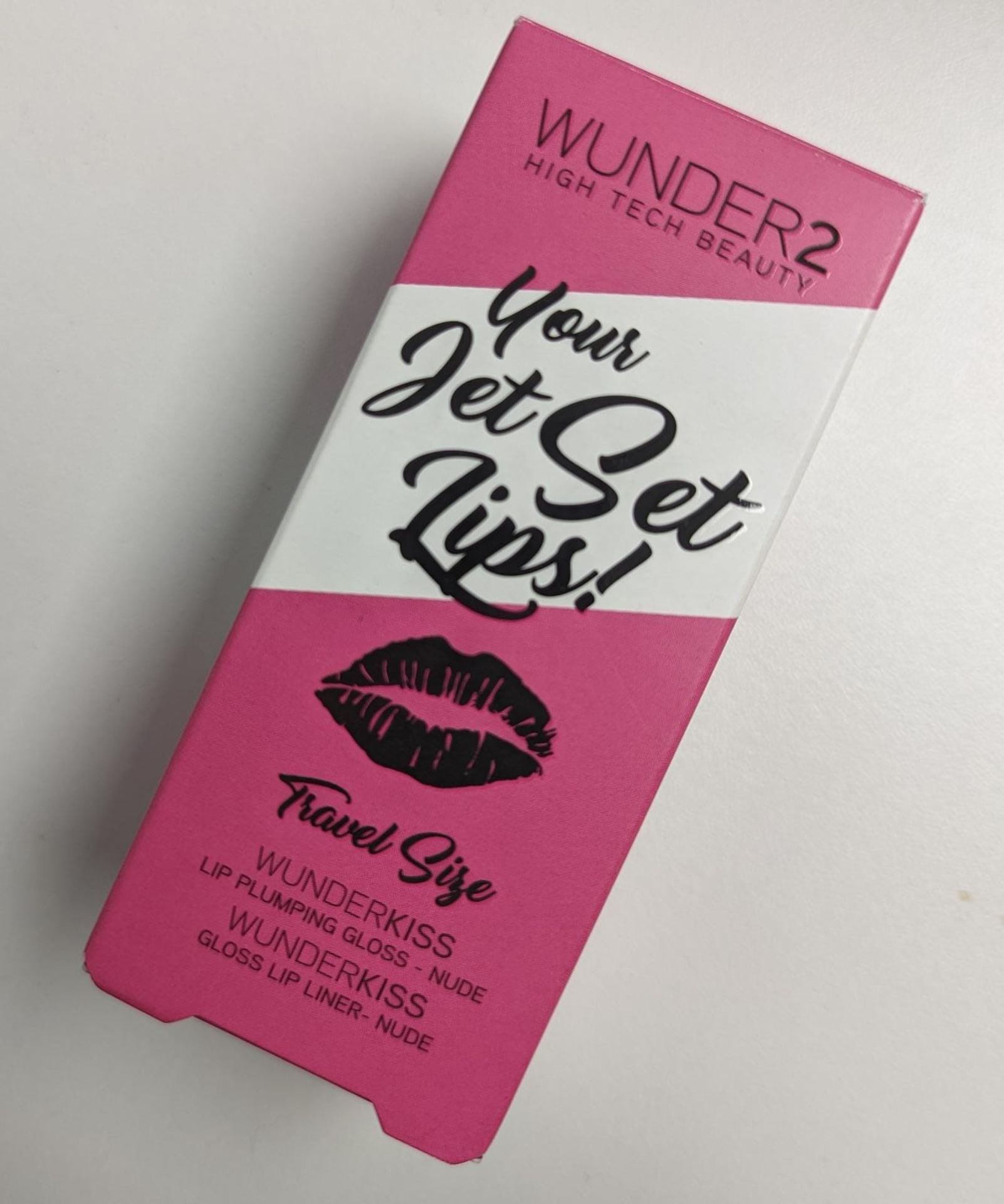100 x Wunder2 lip kit - Contains lip plumping gloss nude and glass lip liner nude