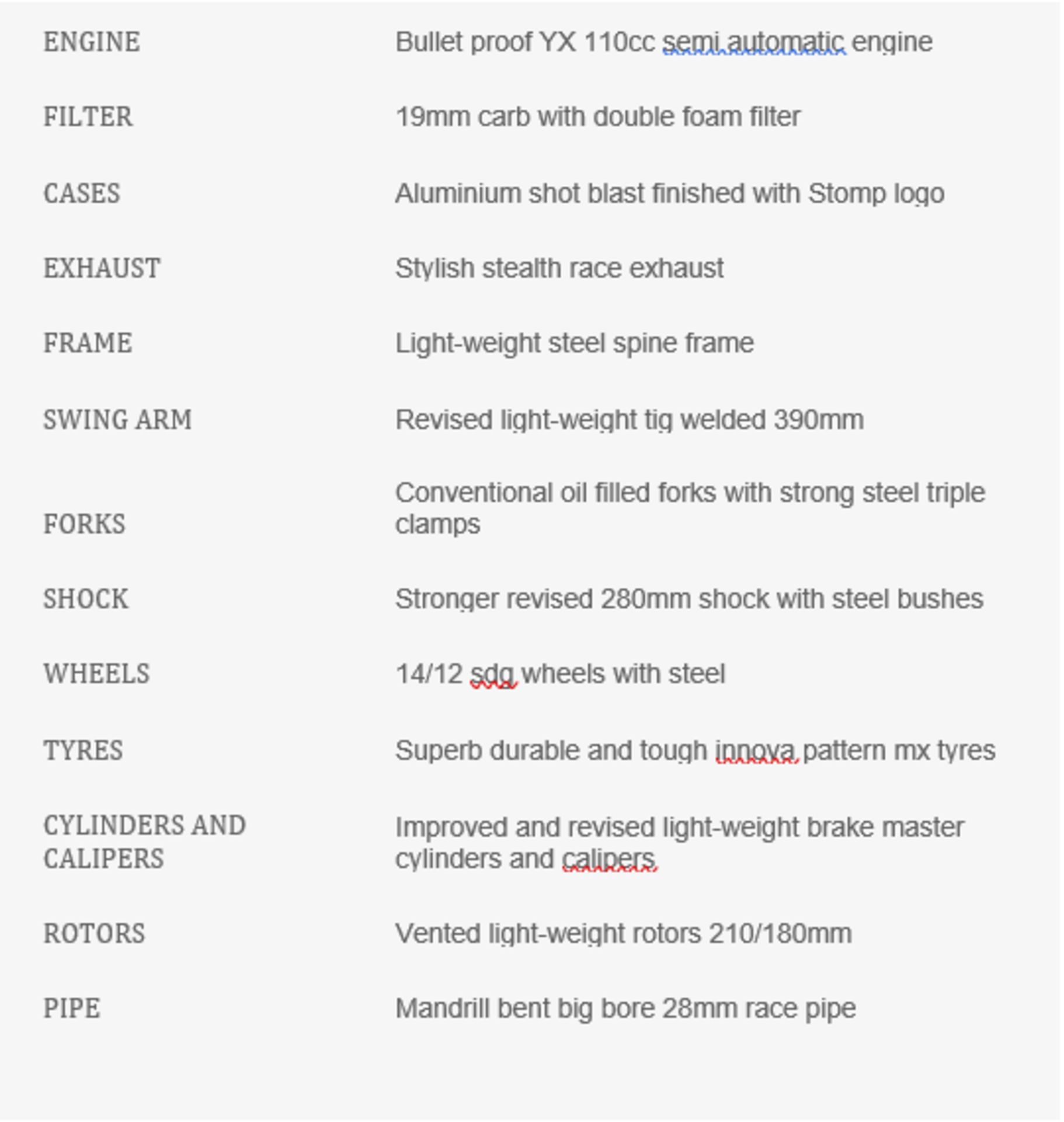 BRAND NEW STOMP FXJ 110CC SEMI AUTO PIT BIKE - Image 2 of 8