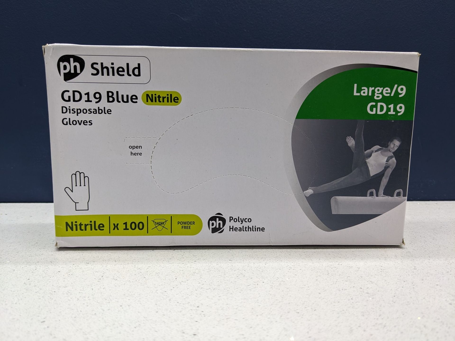 3X DISPOSABLE GLOVE NITRILE PH SHIELD GD19 BLUE LARGE (PACK OF 100) L - Image 7 of 7