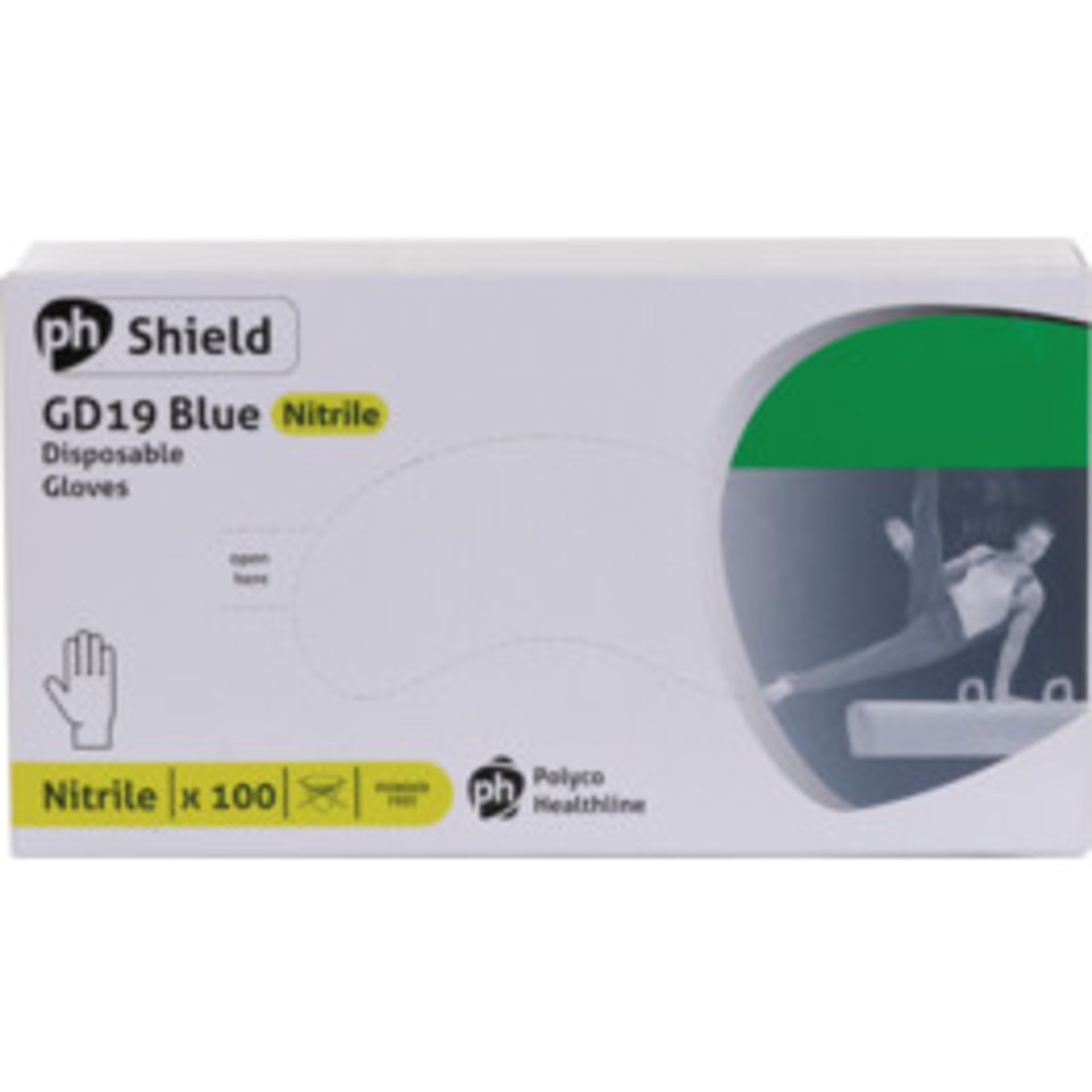 3X DISPOSABLE GLOVE NITRILE PH SHIELD GD19 BLUE LARGE (PACK OF 100) L - Image 5 of 7