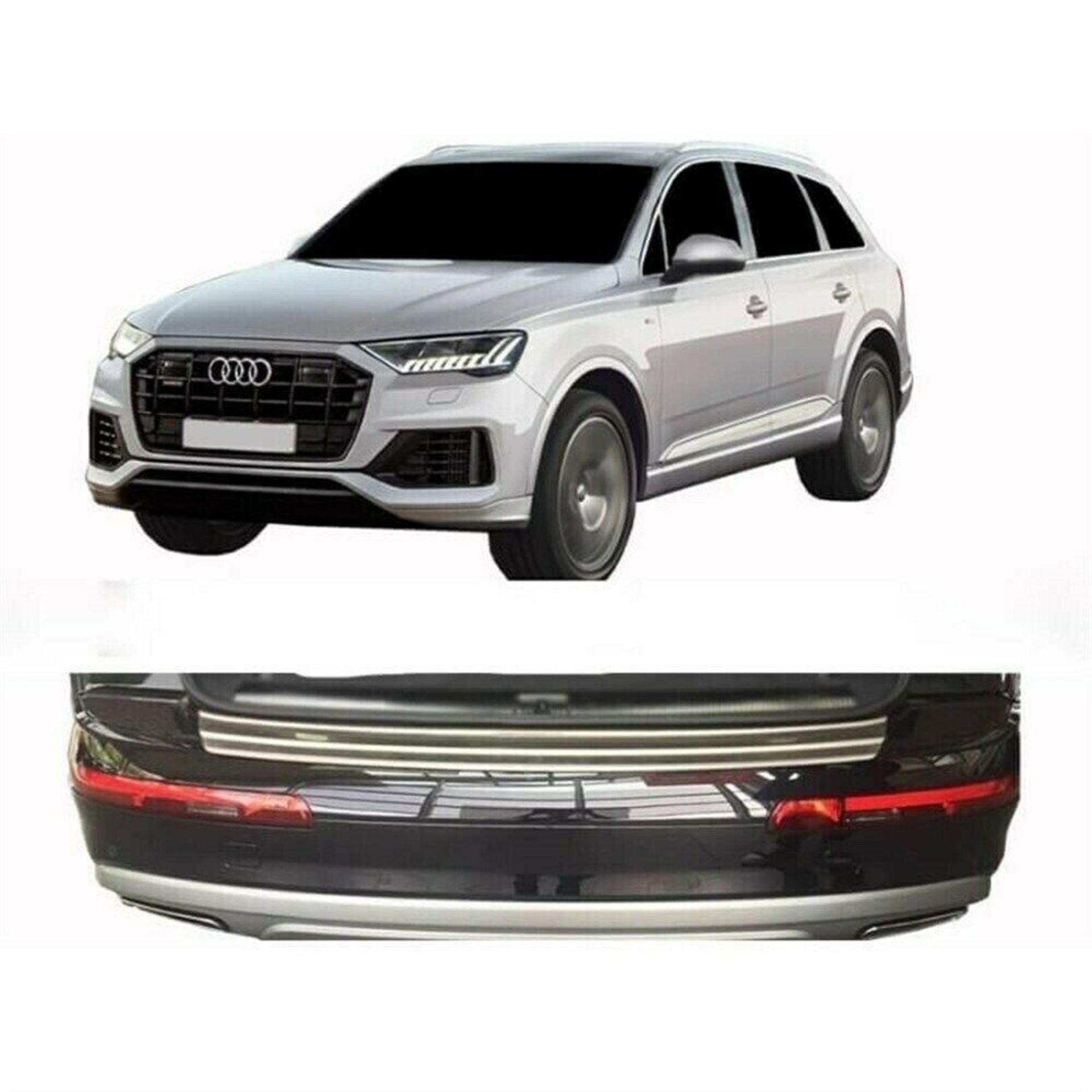 100 X LOTS AUDI Q7 2010-2015 STAINLESS STEEL REAR BUMPER PROTECTOR, SCRATCH GUARD