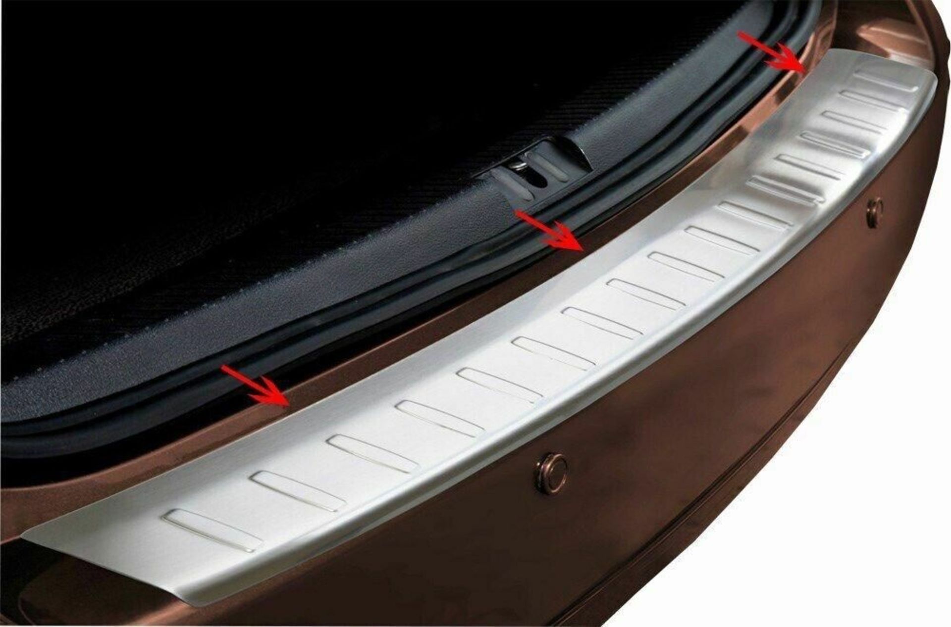 100 X LOTS VW TOURAN MK2 1T3 2010-2014 STAINLESS STEEL REAR BUMPER PROTECTOR, SCRATCH GUARD - Image 3 of 5