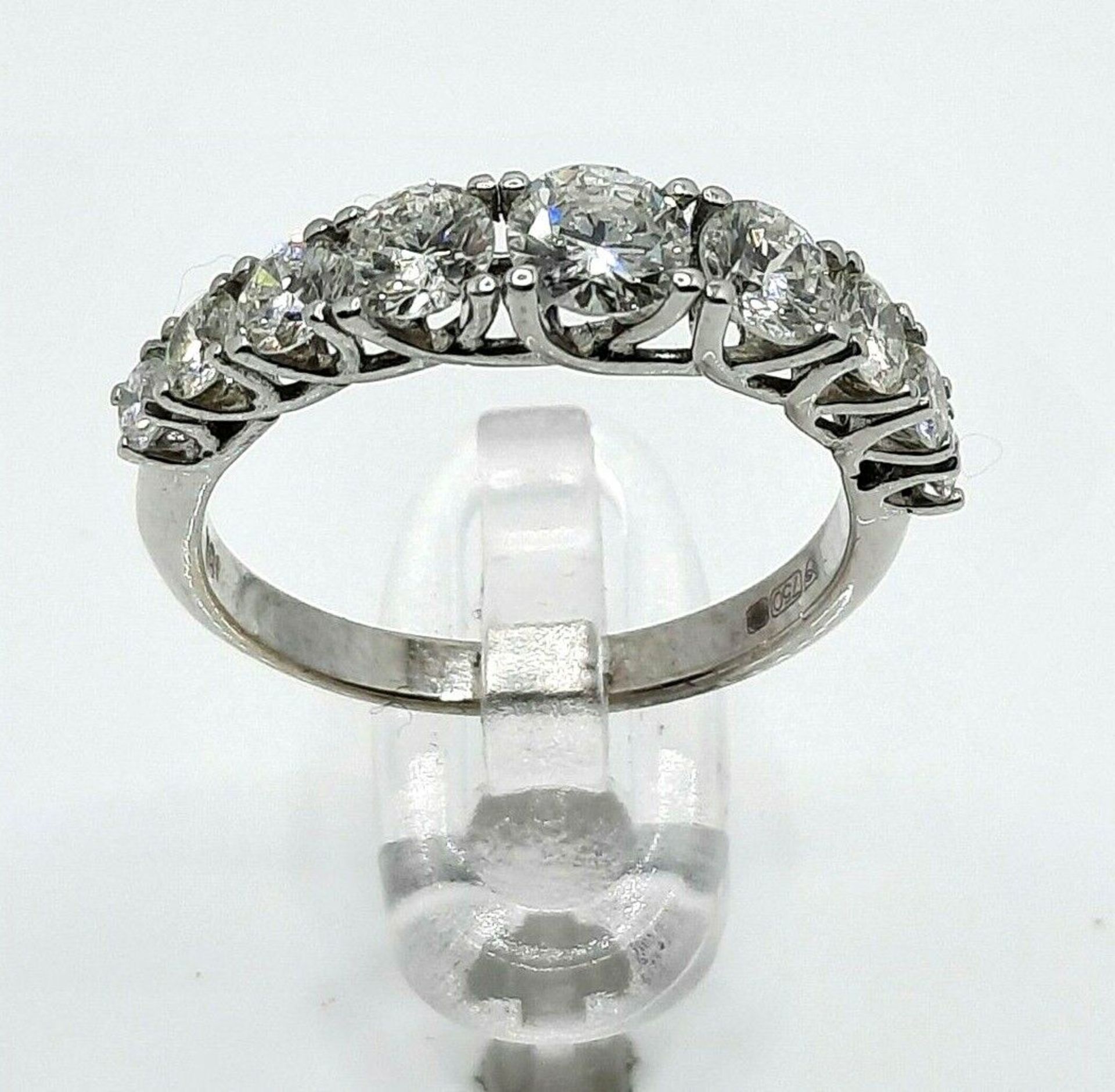 9 STONE 1.32 KARAT DIAMOND HALF ETERNITY RING/WHITE GOLD