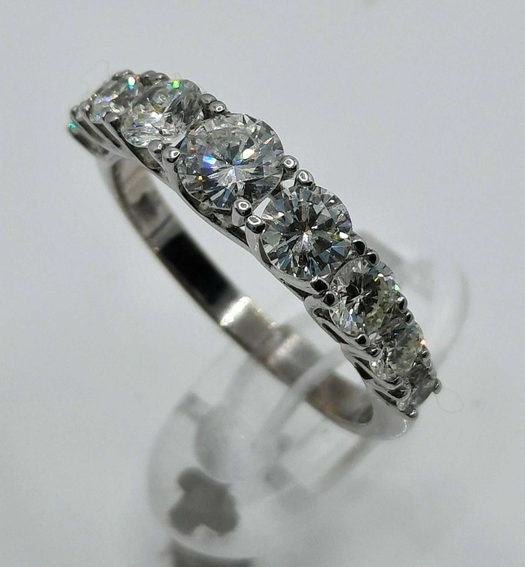 9 STONE 1.32 KARAT DIAMOND HALF ETERNITY RING/WHITE GOLD - Image 4 of 5