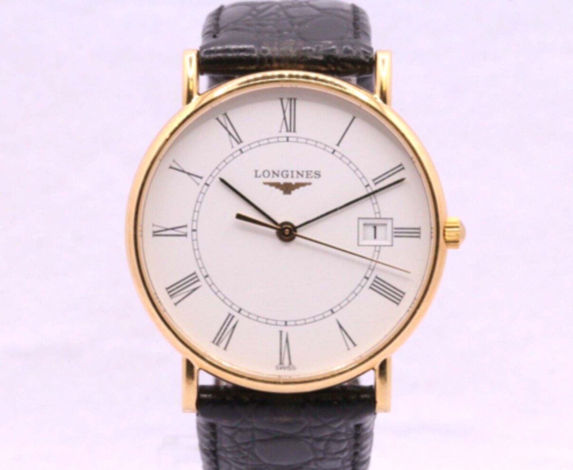 LONGINES PRESENCE L47436 GENTS WATCH 33MM 18K YELLOW GOLD STRAP 8.25" UK