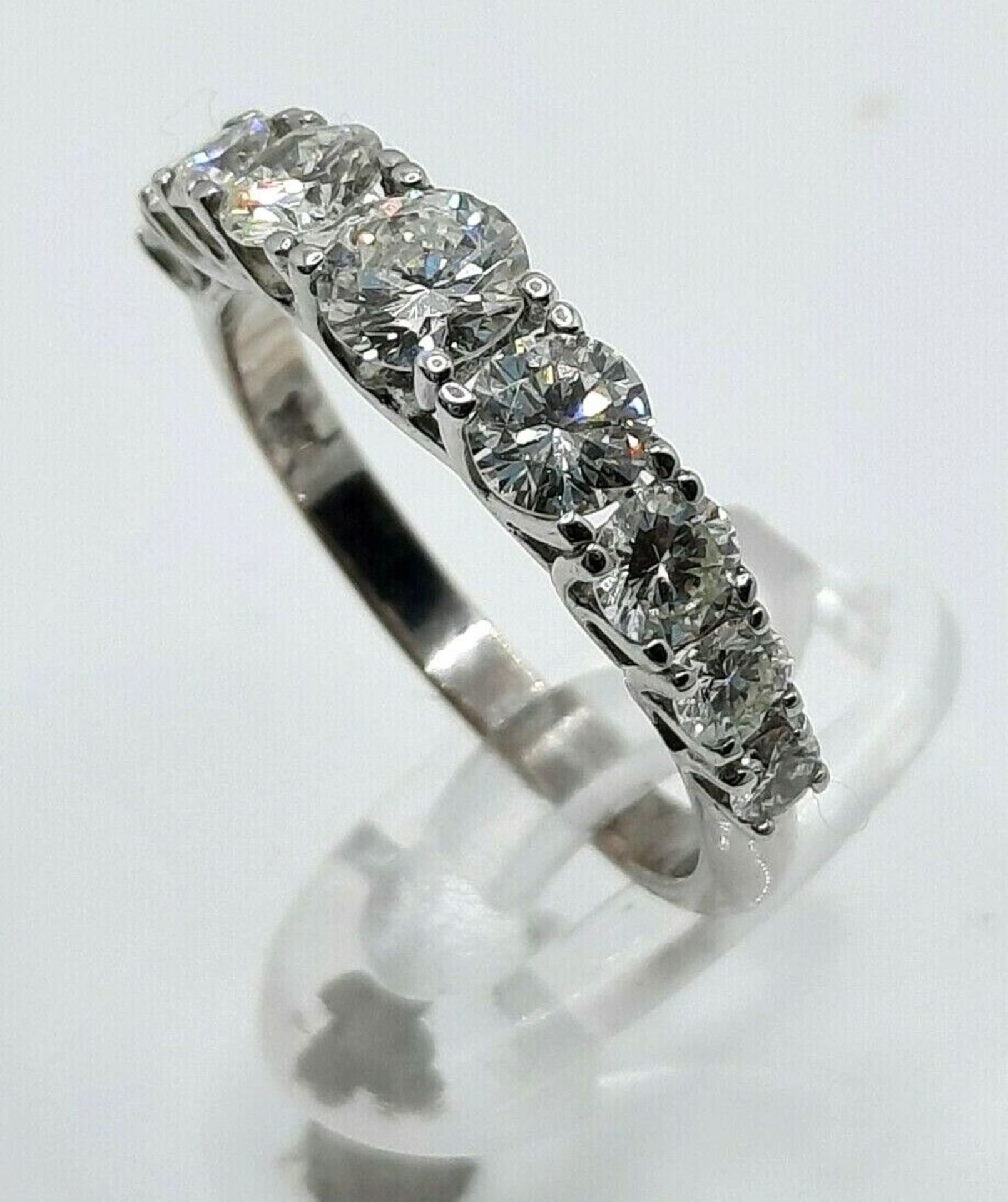 9 STONE 1.32 KARAT DIAMOND HALF ETERNITY RING/WHITE GOLD - Image 3 of 5