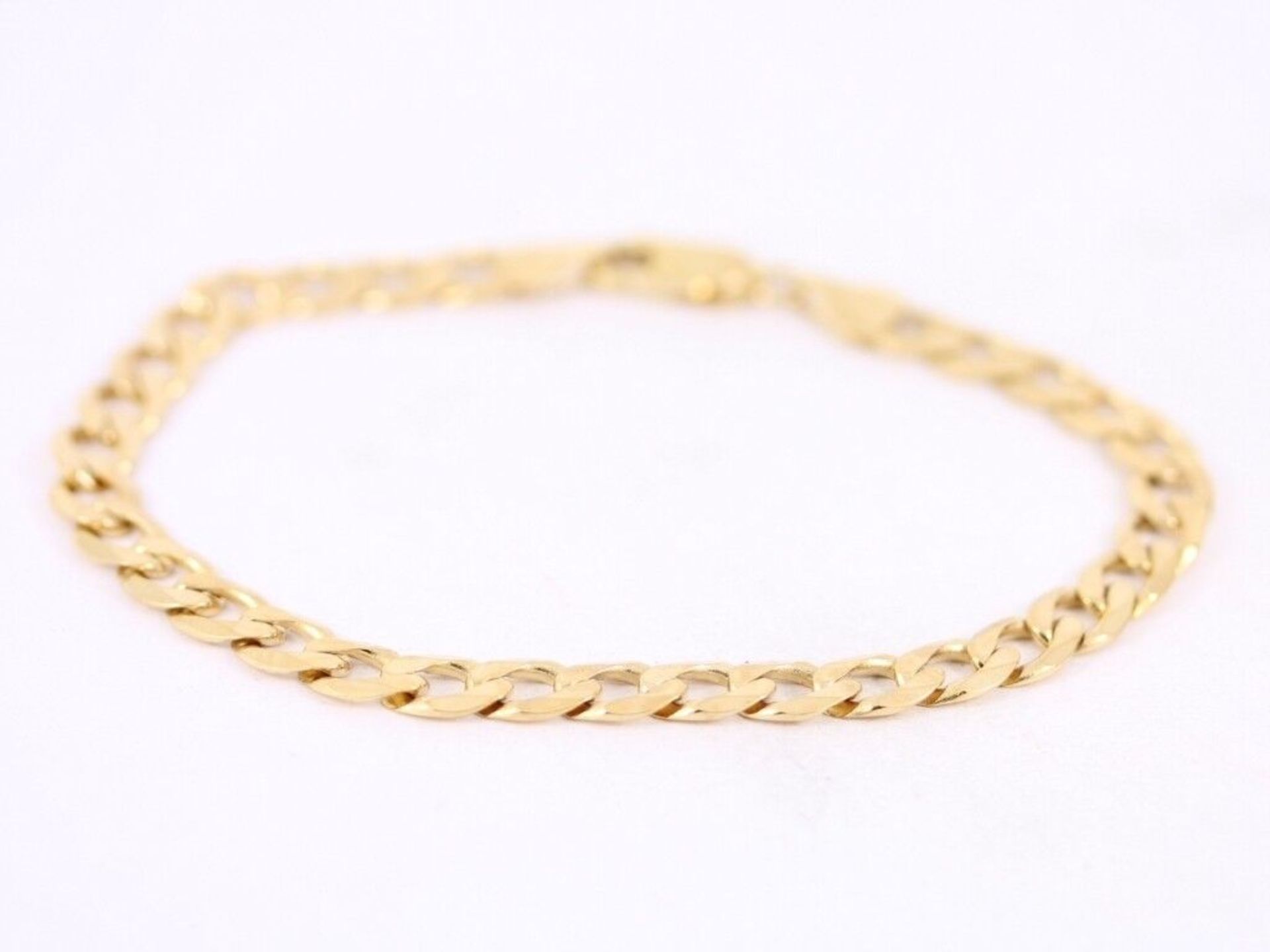 CURB CHAIN BRACELET 9CT GOLD GENTS VINTAGE 8" 375 10.5G BJ63