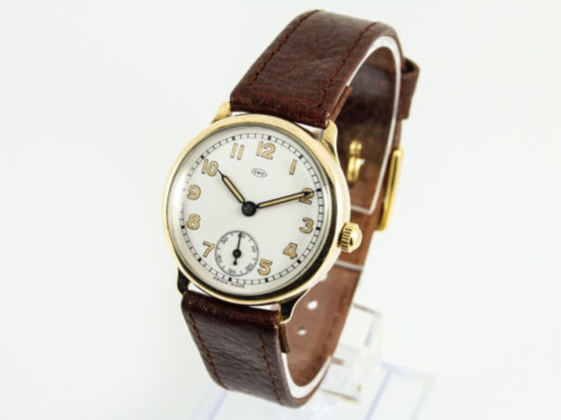 RARE IWC TRENCH WATCH INTERNATIONAL WATCH COMPANY GOLD OFFICERS