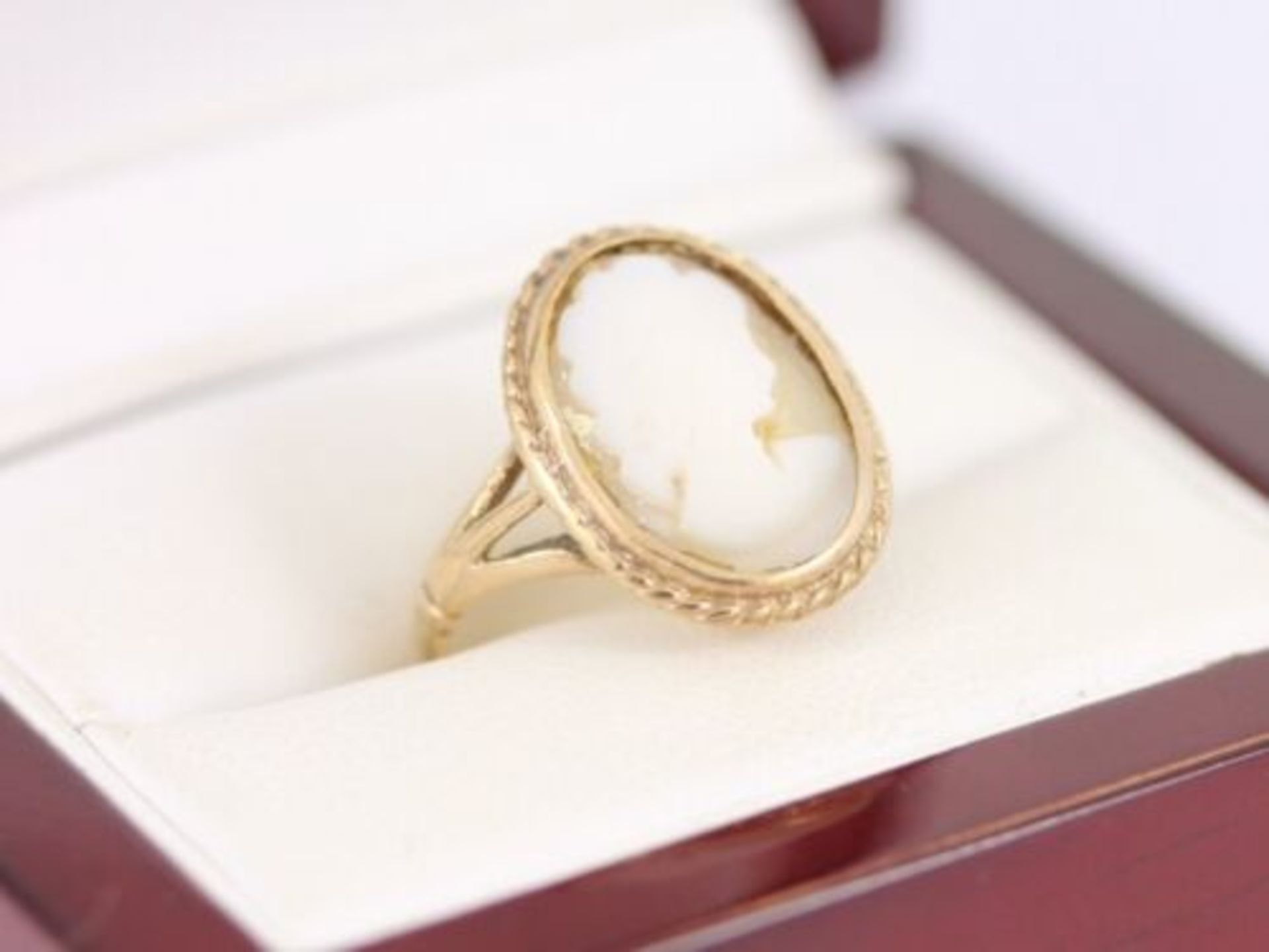 CAMEO RING 9CT GOLD LADIES STUNNING VINTAGE SIZE L 1/2 375 2.5G AZ51 - Image 2 of 4