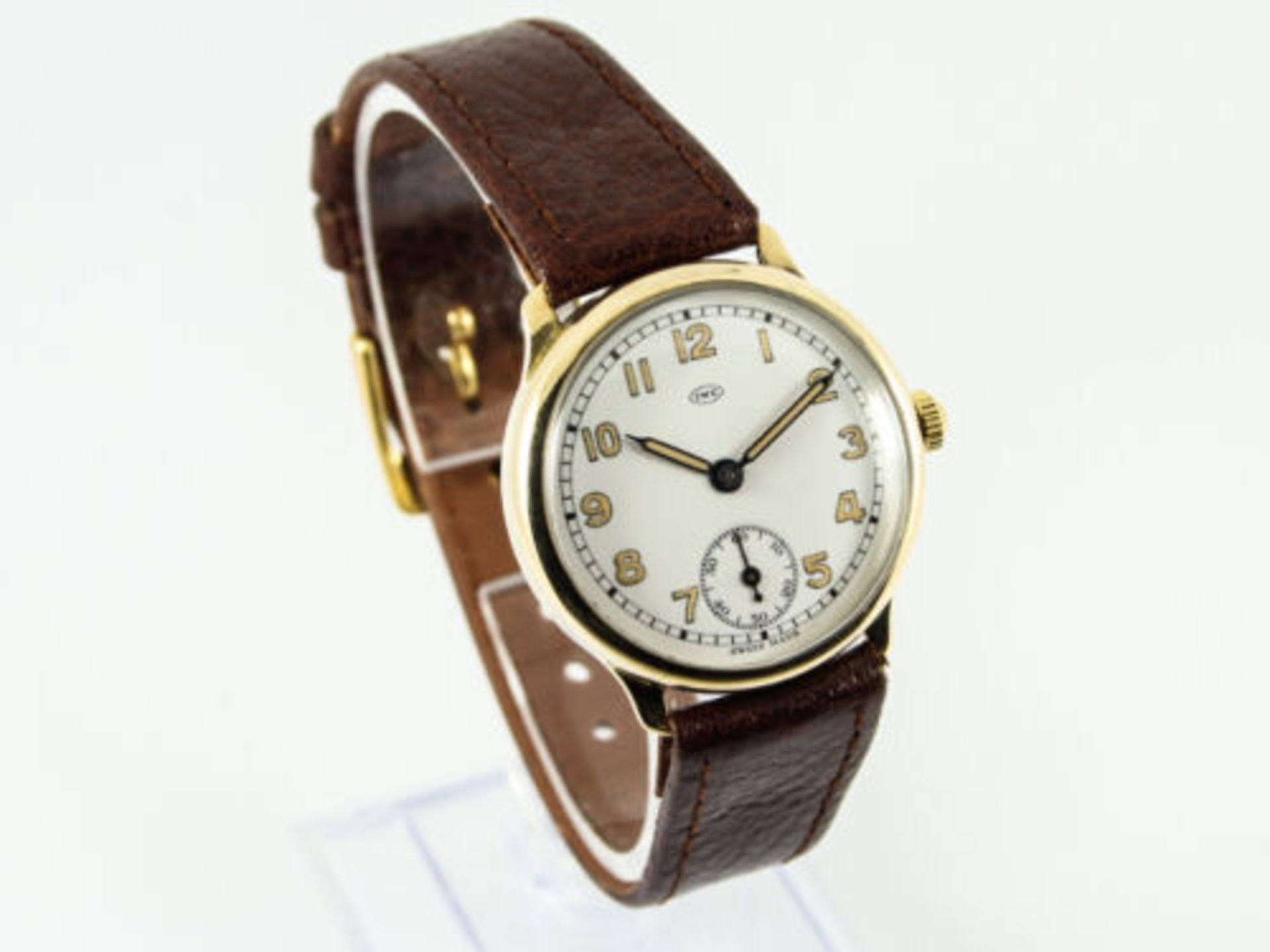 RARE IWC TRENCH WATCH INTERNATIONAL WATCH COMPANY GOLD OFFICERS - Image 3 of 4