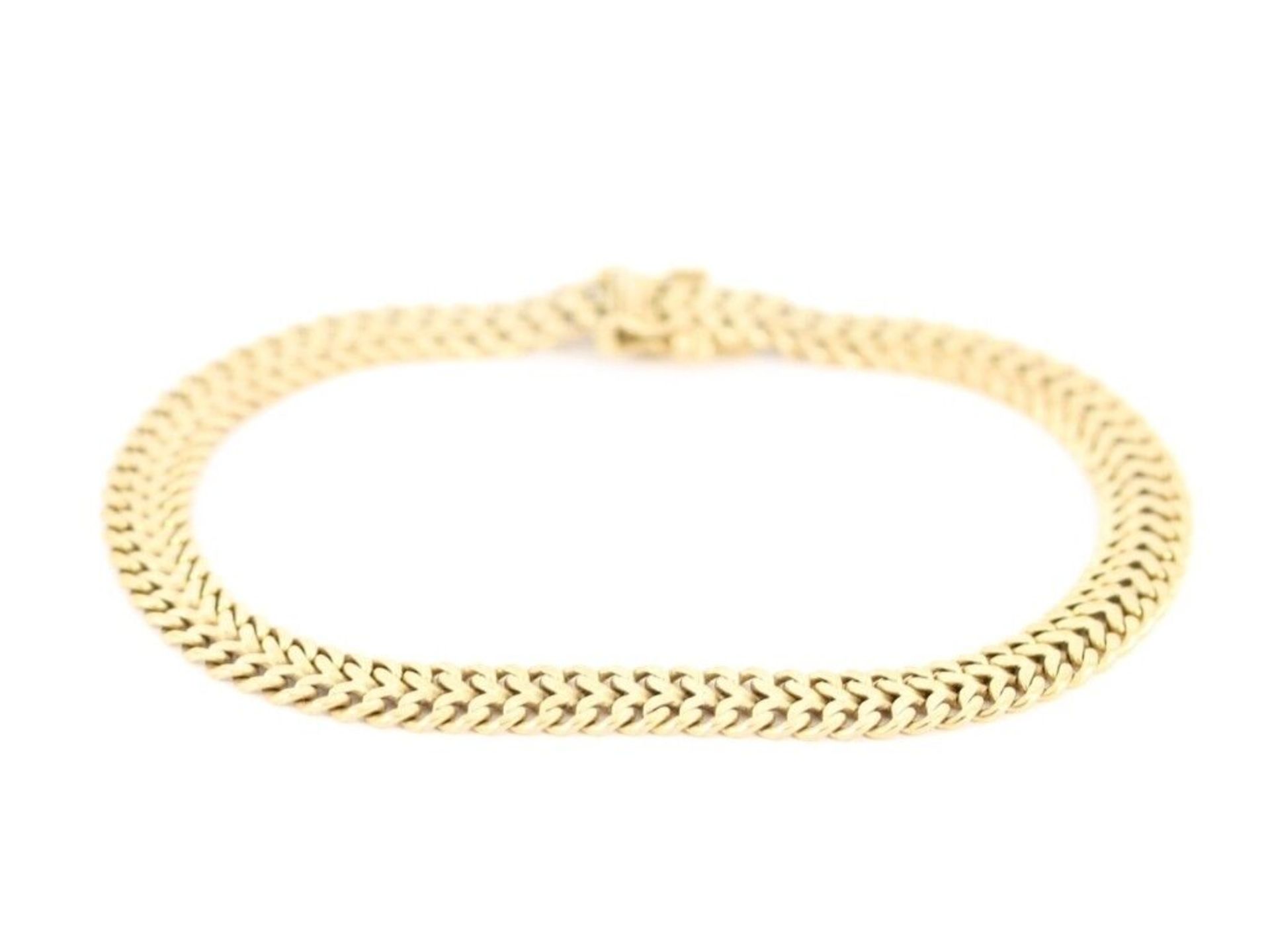 DOUBLE CURB CHAIN BRACELET 8CT GOLD LADIES STUNNING 7.75" 333 10.5G CH92