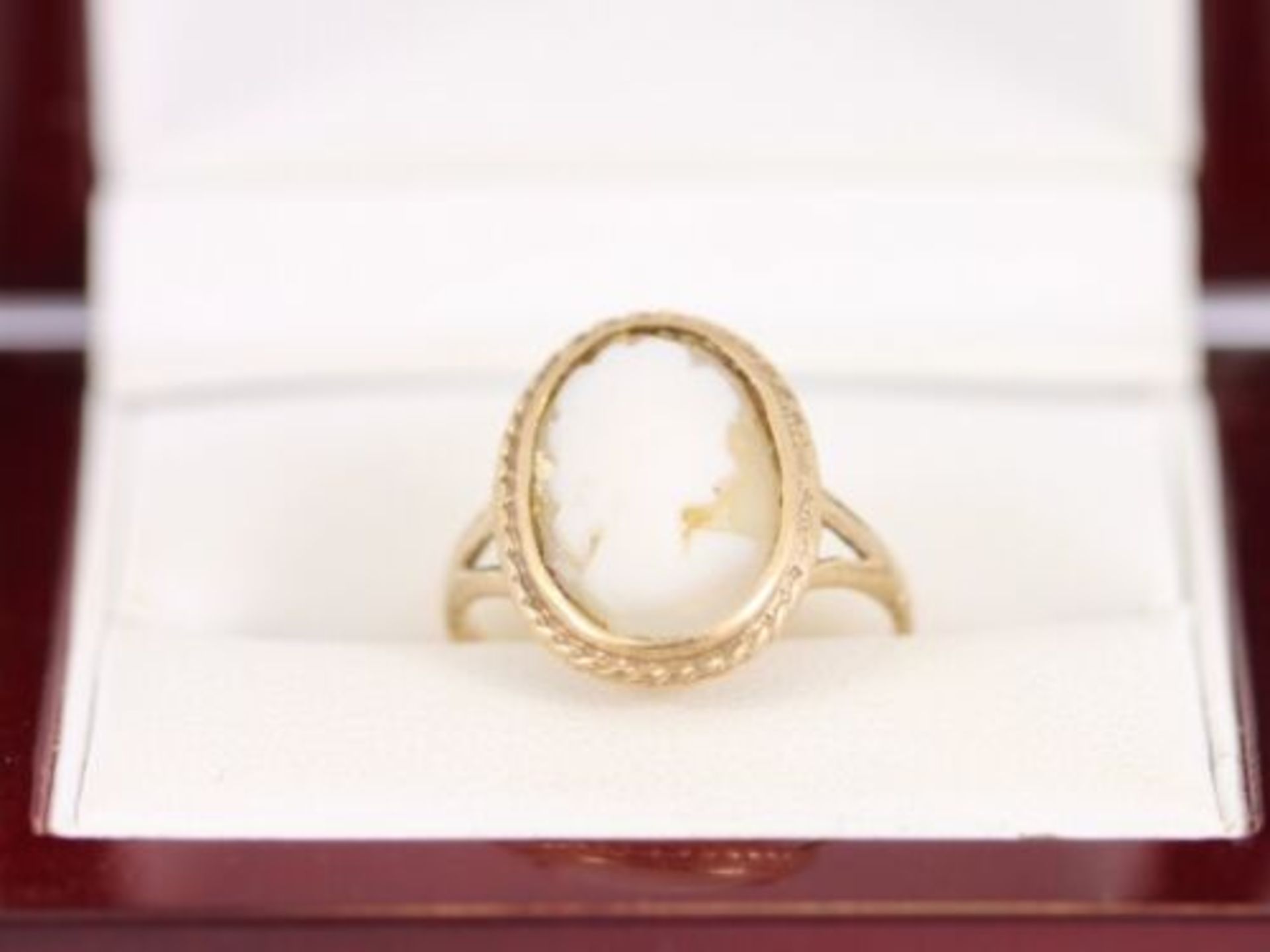 CAMEO RING 9CT GOLD LADIES STUNNING VINTAGE SIZE L 1/2 375 2.5G AZ51