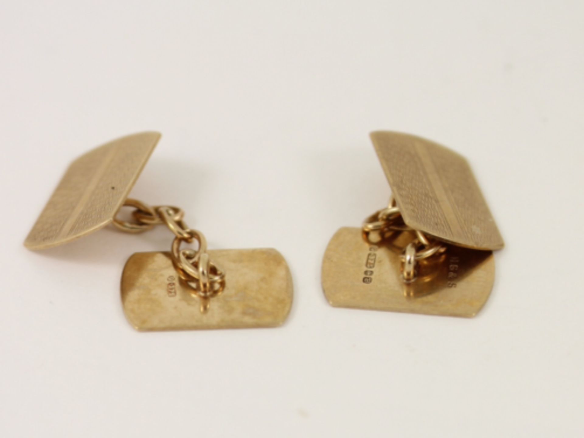 GENTS CUFFLINKS 9CT YELLOW GOLD VINTAGE FORMAL DRESS SOLID 375 4.4G CP10