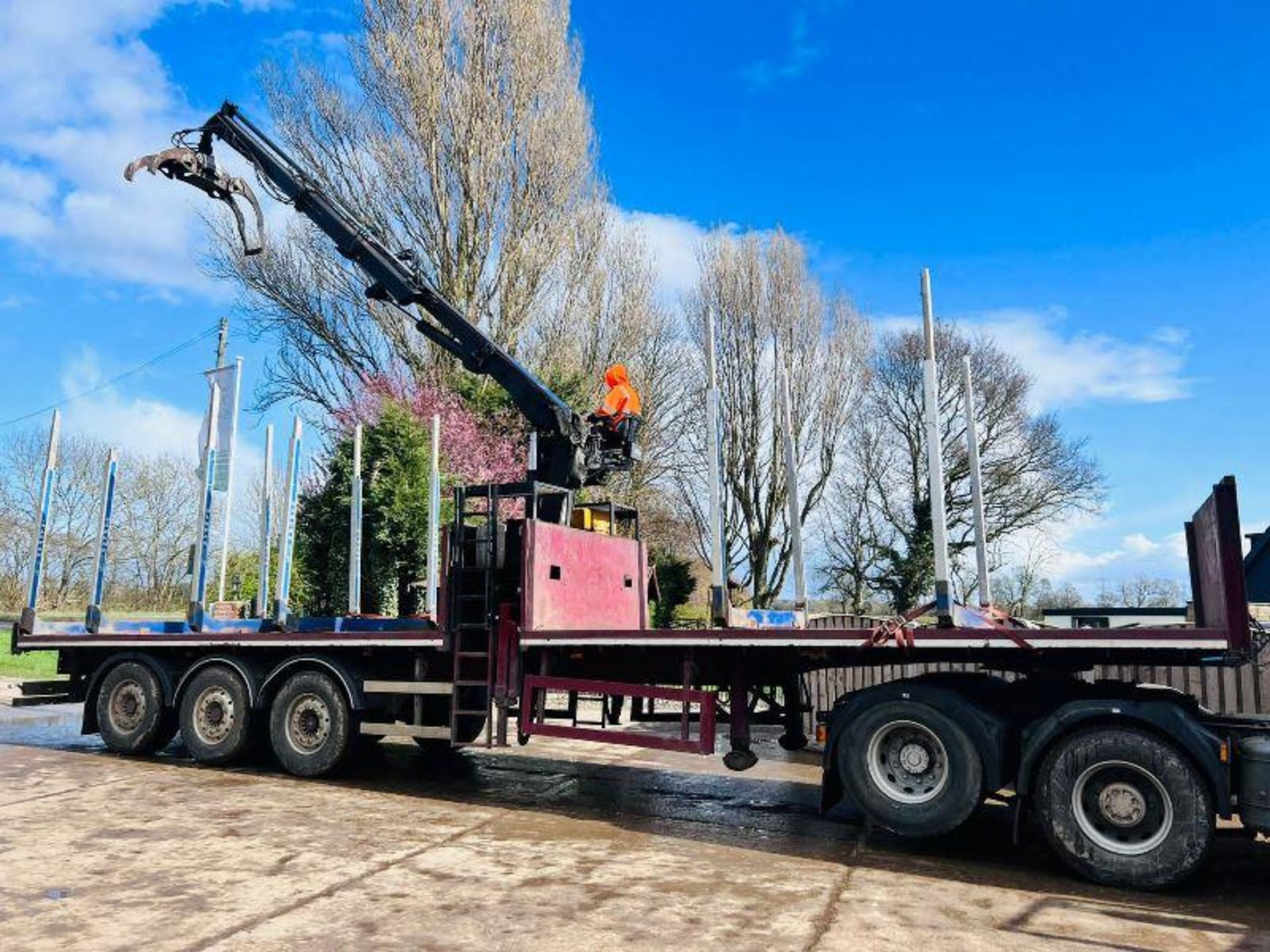 SDC TRI-AXLE LOGG TRAILER * YEAR 2007 * C/W TEREX ATLAS 105.2-A11 CRANE - Image 2 of 17