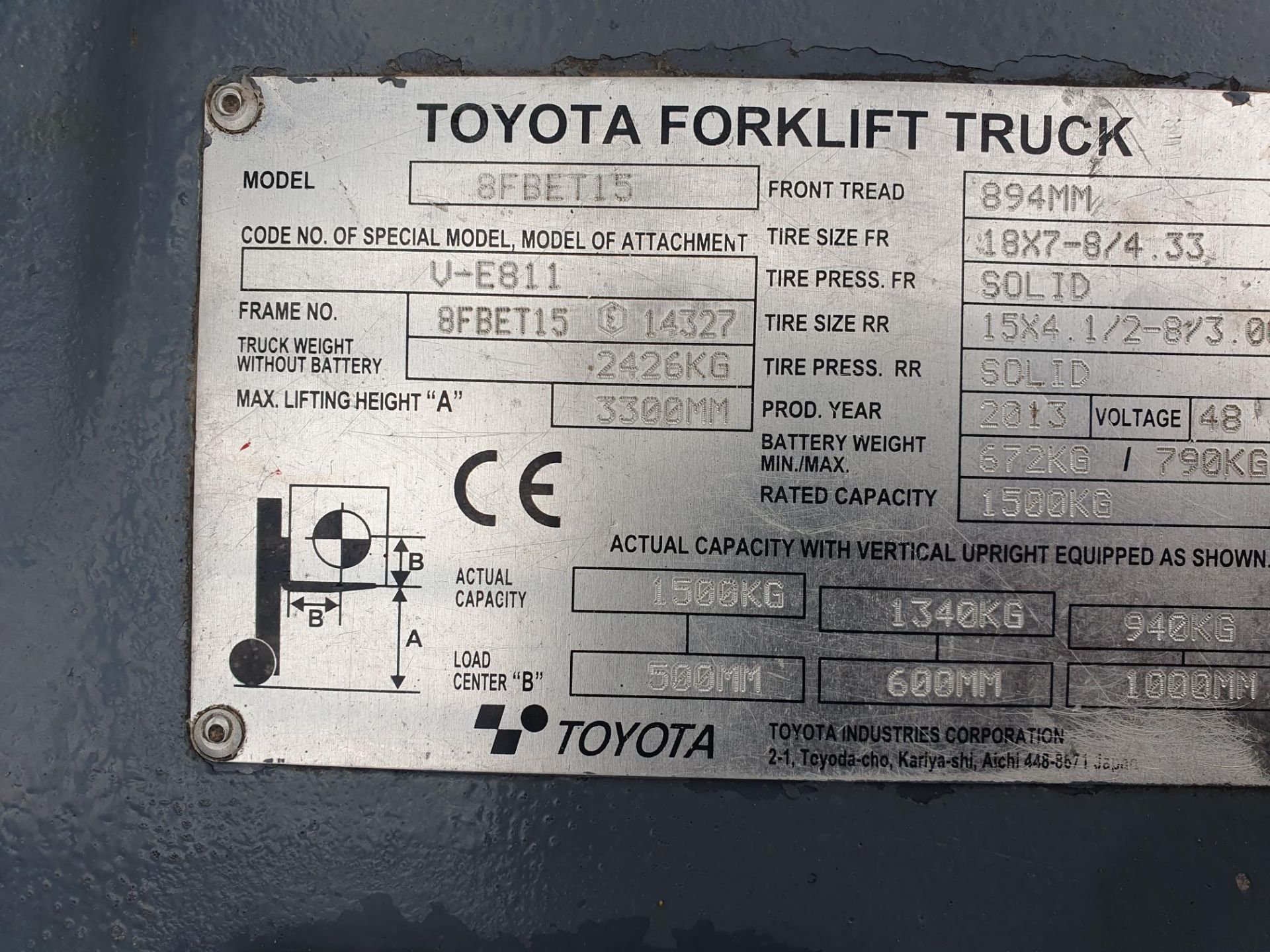 TOYOTA ELECTRIC FORKLIFT - Image 9 of 9