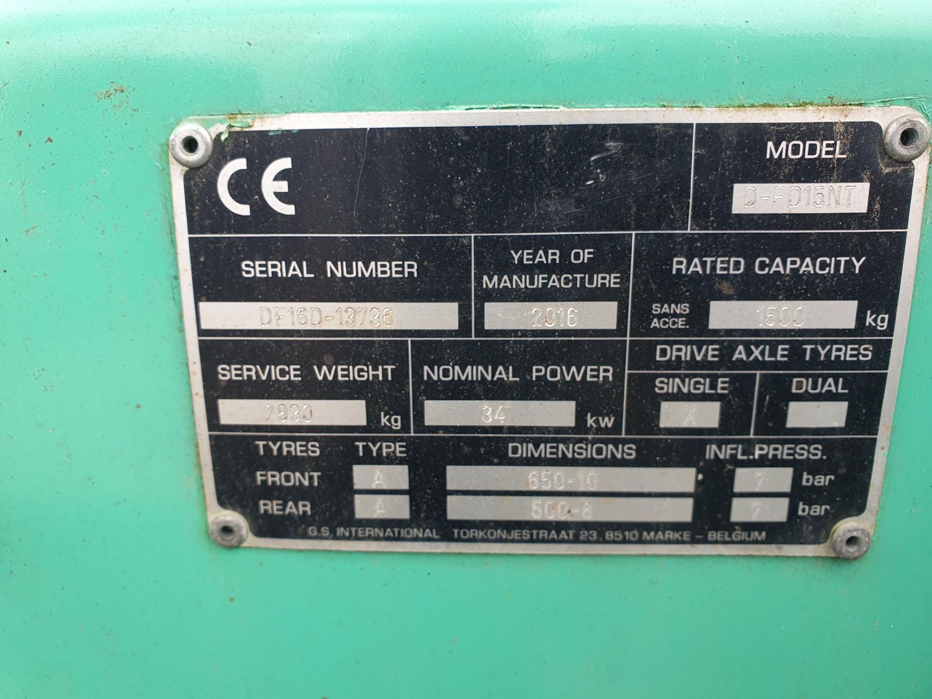 MITSUBISHI DIESEL FORKLIFT.1500KG CAPACITY WITH SHORT MAST - Image 8 of 10