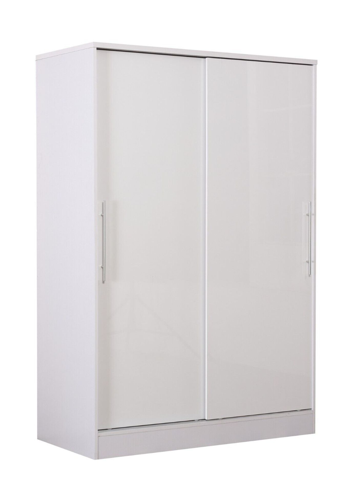 2 DOOR SLIDING WARDROBE XL HIGH GLOSS BEDROOM FURNITURE WHITE ON WHITE - Image 8 of 8