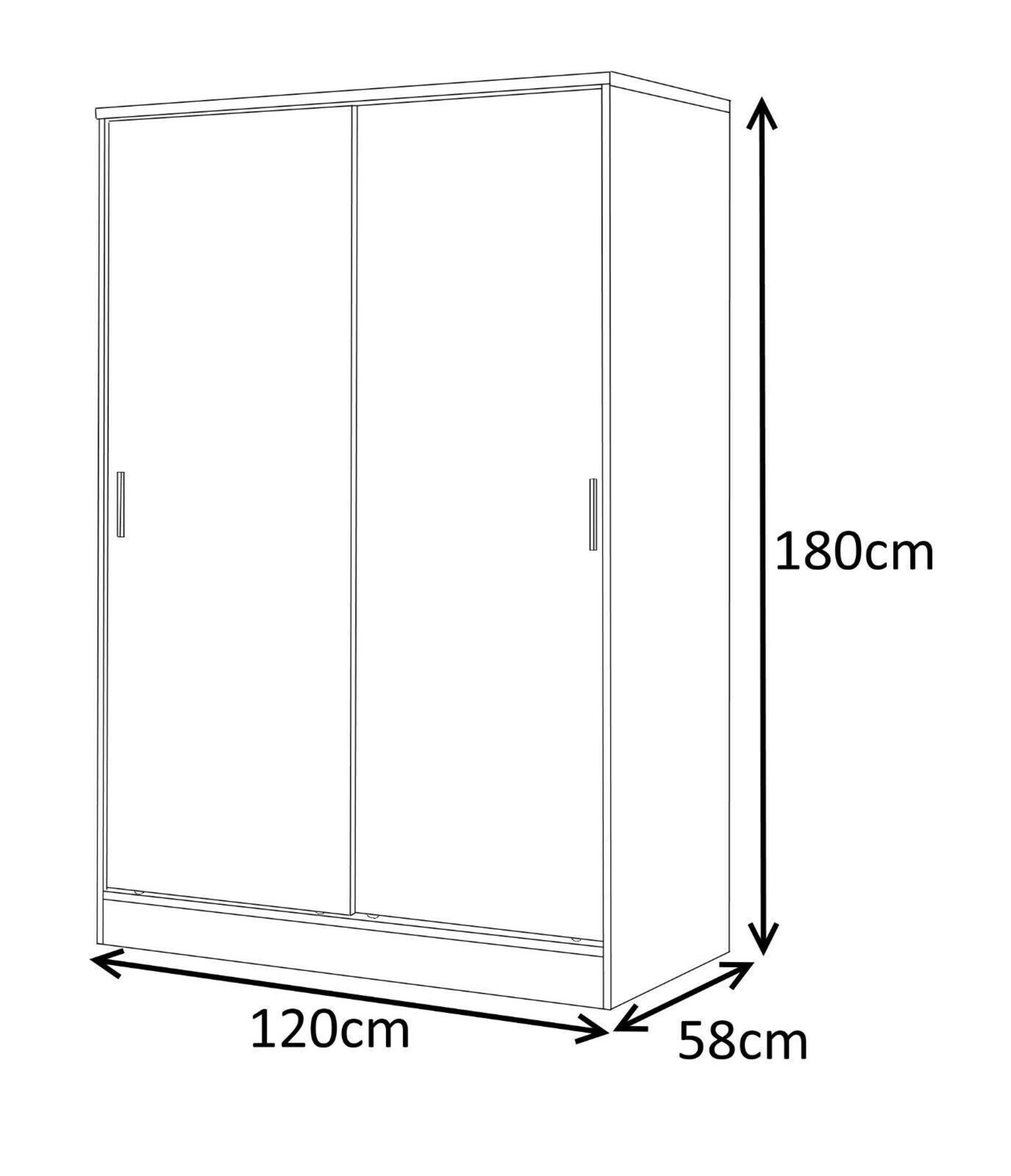 2 DOOR SLIDING WARDROBE XL HIGH GLOSS BEDROOM FURNITURE WHITE ON WHITE - Image 4 of 8