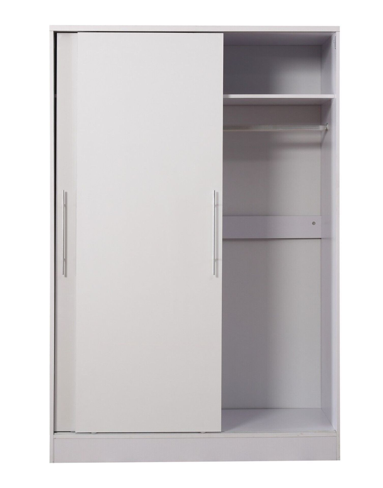 2 DOOR SLIDING WARDROBE XL HIGH GLOSS BEDROOM FURNITURE WHITE ON WHITE - Image 6 of 8